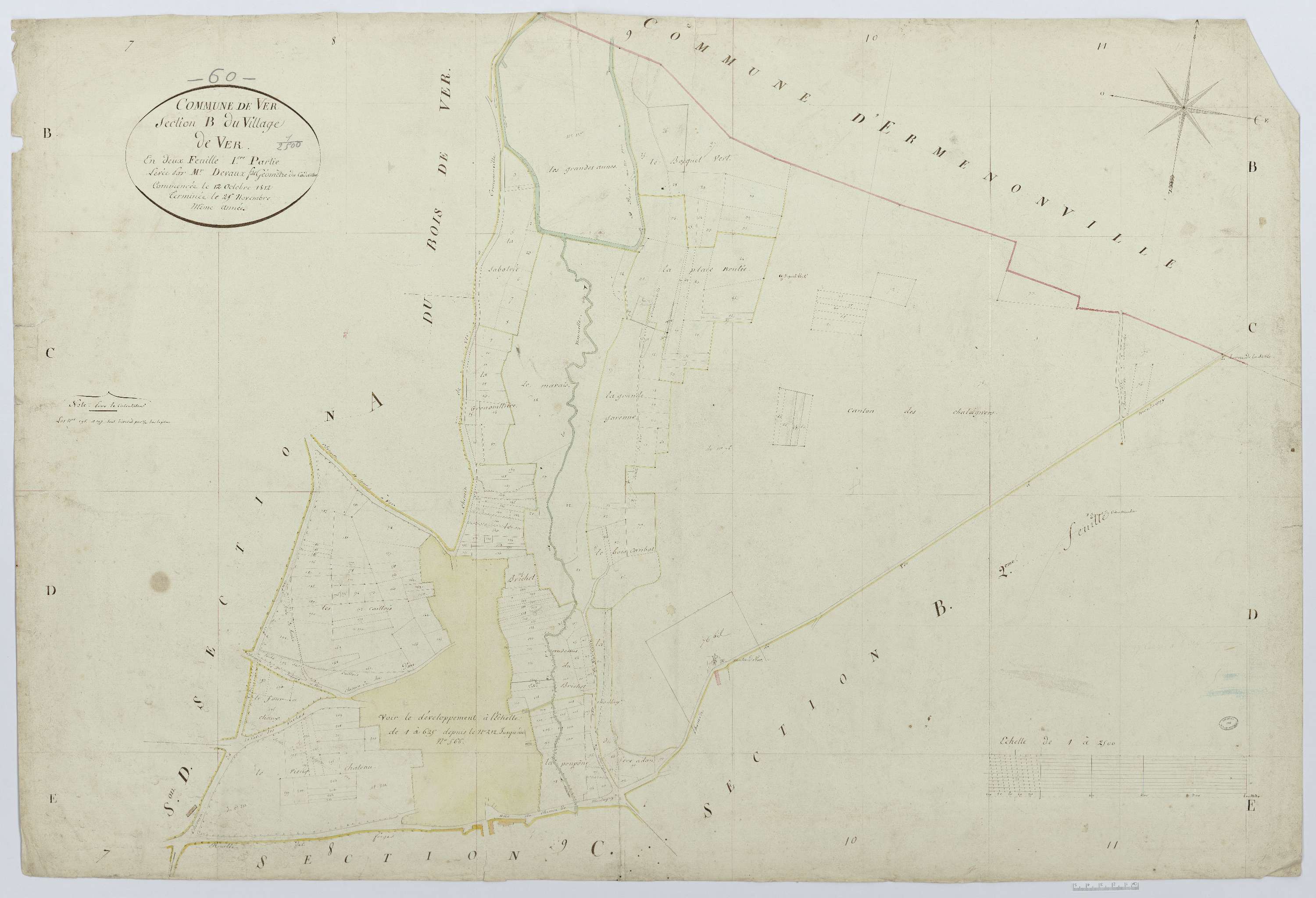 Ver-sur-Launette - Cadastre napoléonien, section B1