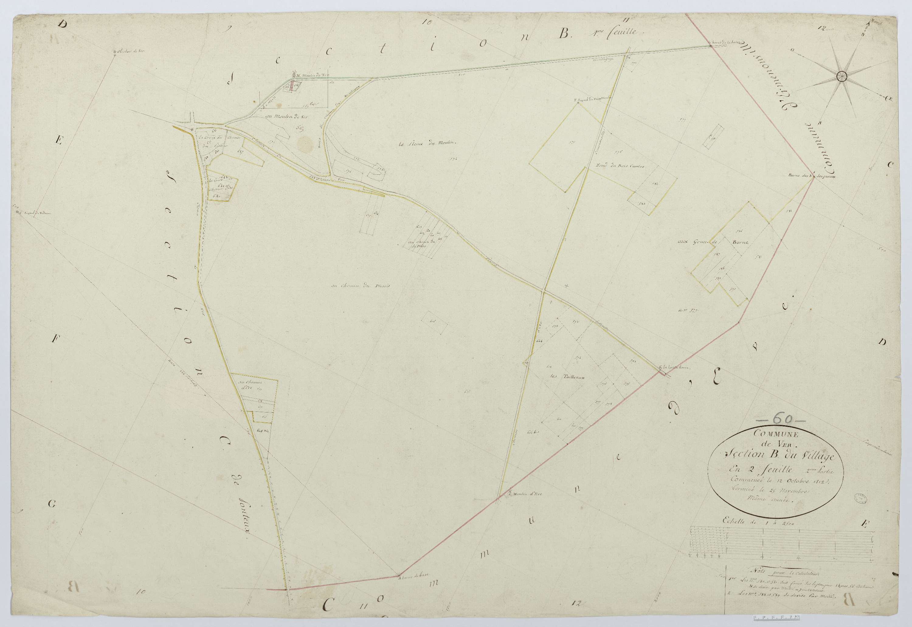 Ver-sur-Launette - Cadastre napoléonien, section B2
