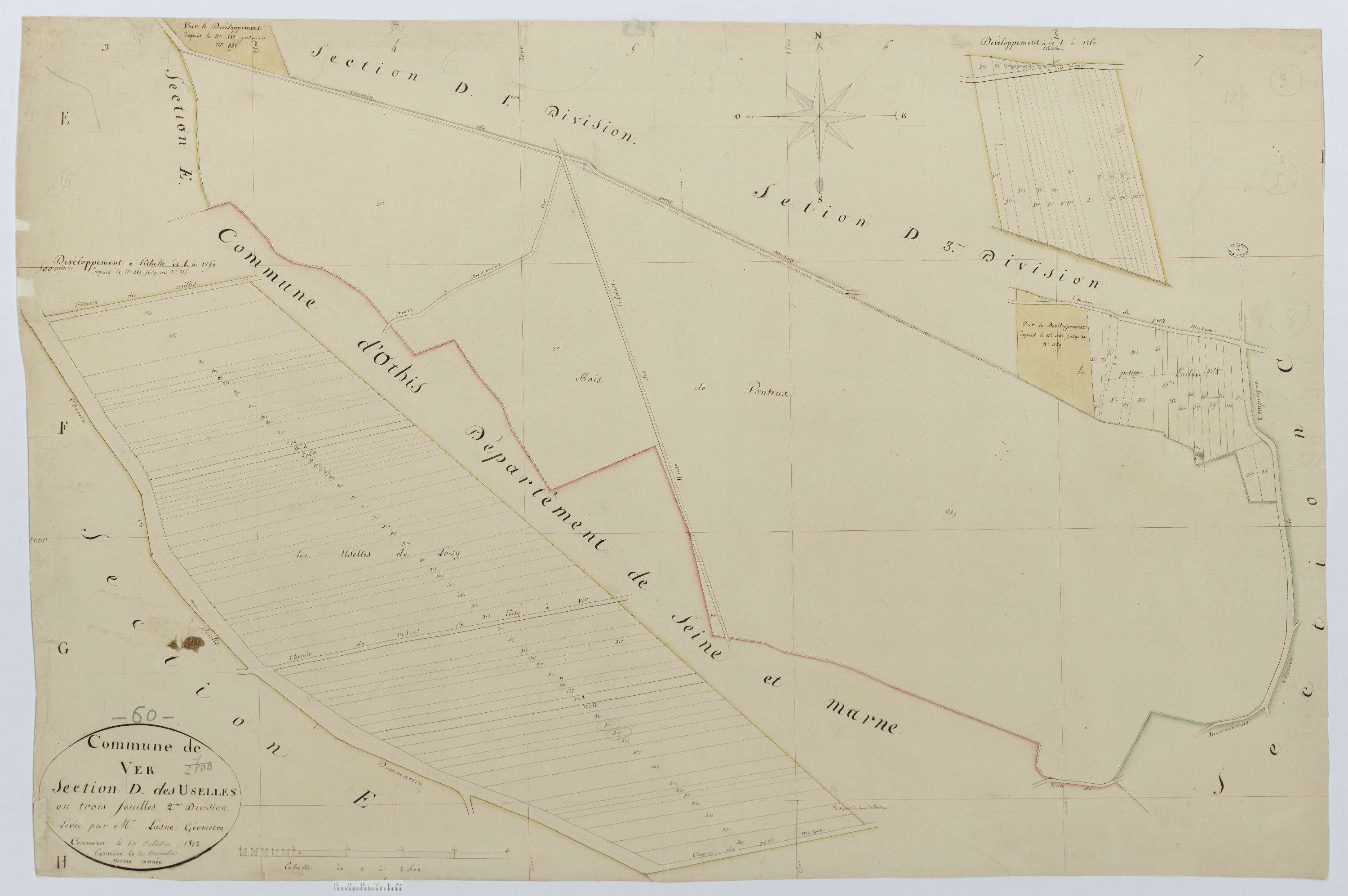 Ver-sur-Launette - Cadastre napoléonien, section D2