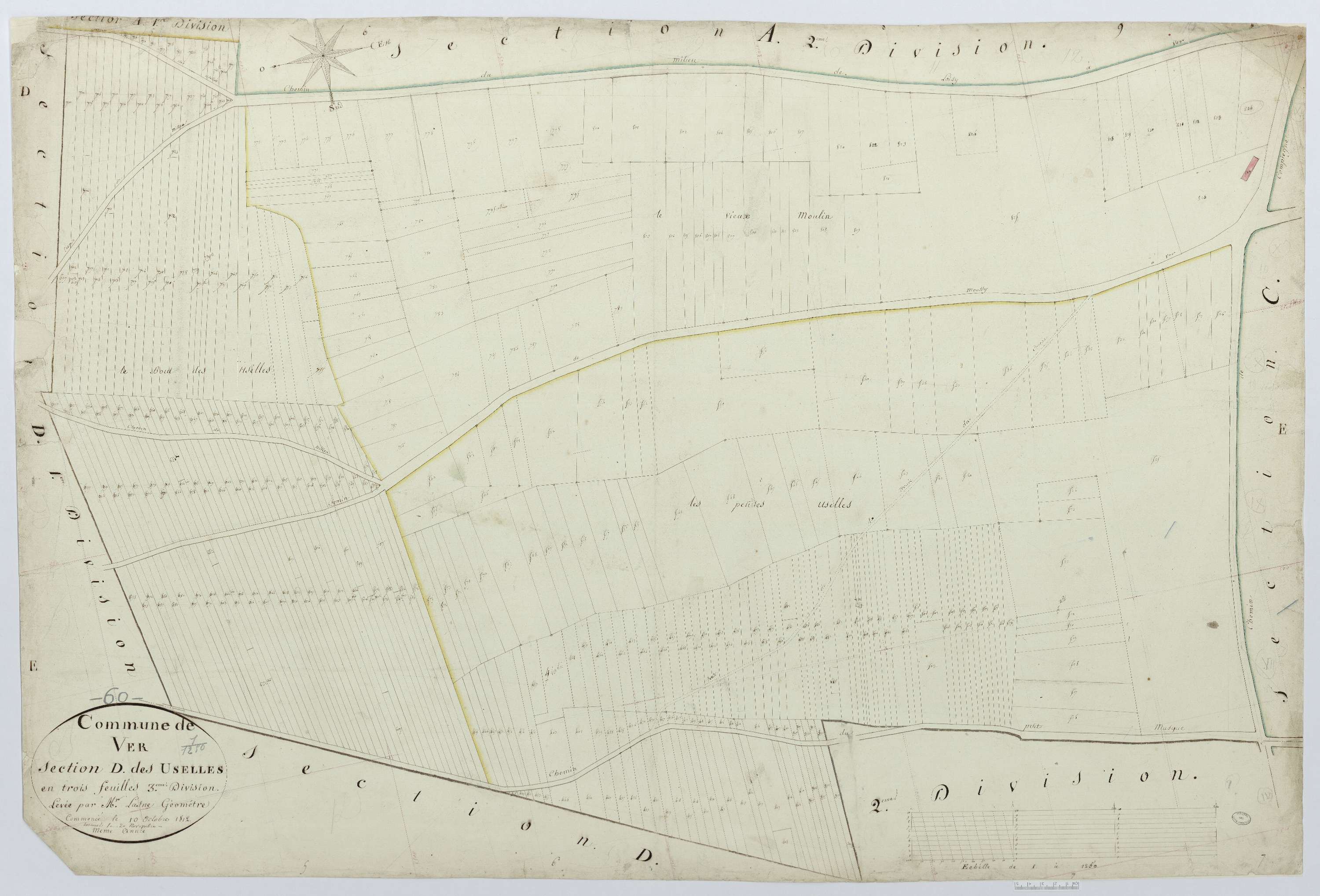 Ver-sur-Launette - Cadastre napoléonien, section D3