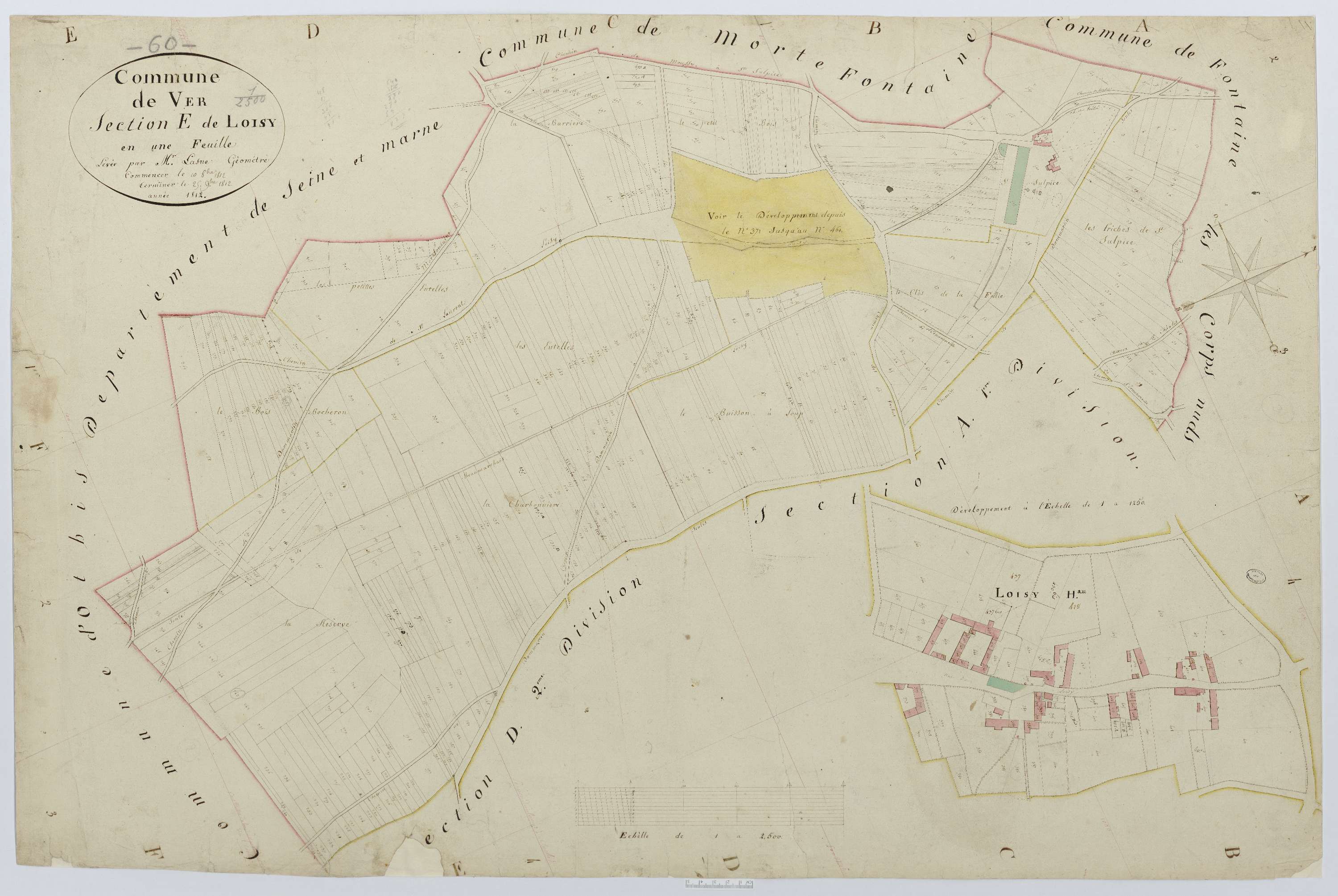 Ver-sur-Launette - Cadastre napoléonien, section E