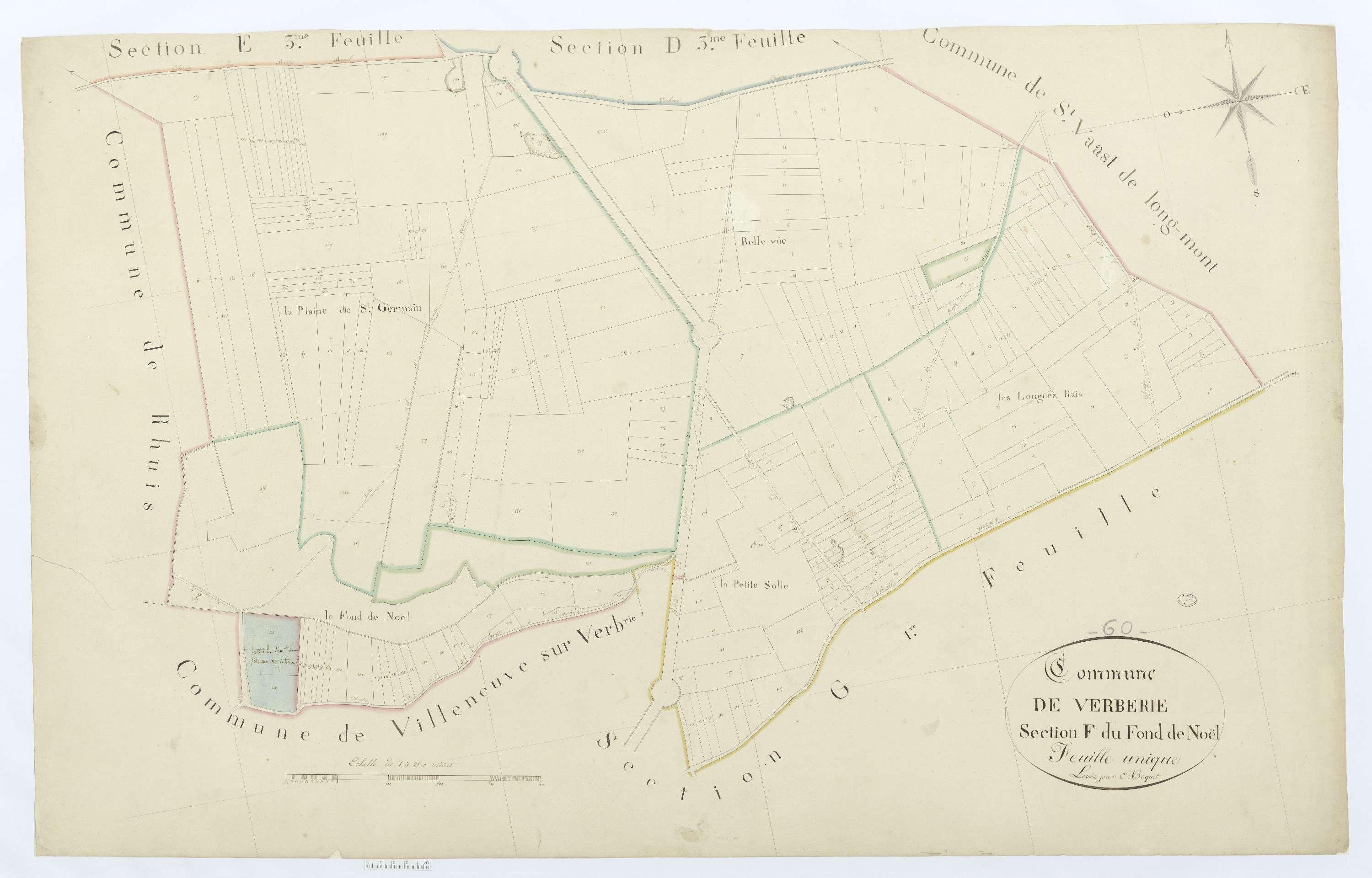 Verberie - Cadastre napoléonien, section F, feuille unique