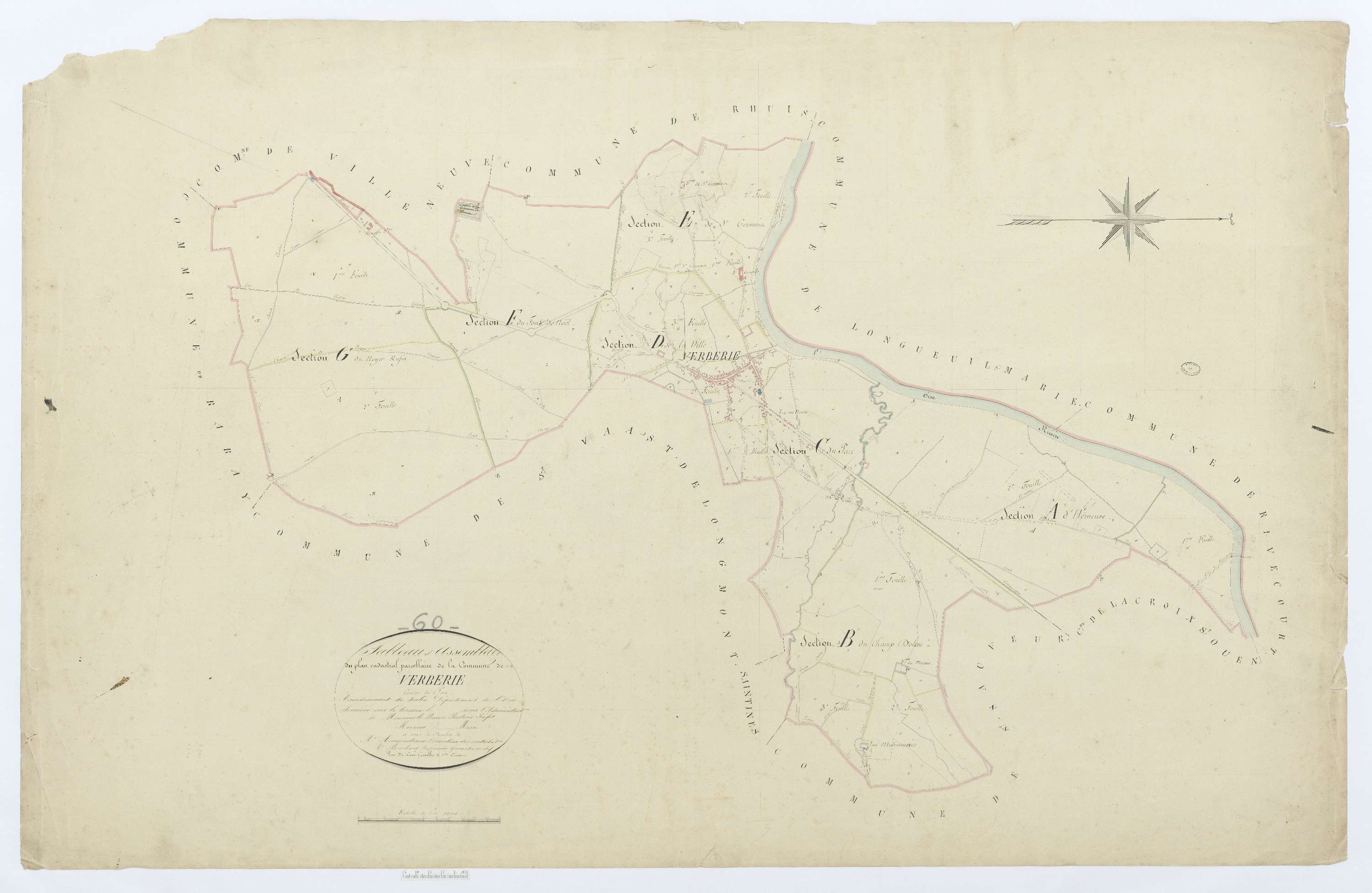 Verberie - Cadastre napoléonien, tableau d'assemblage
