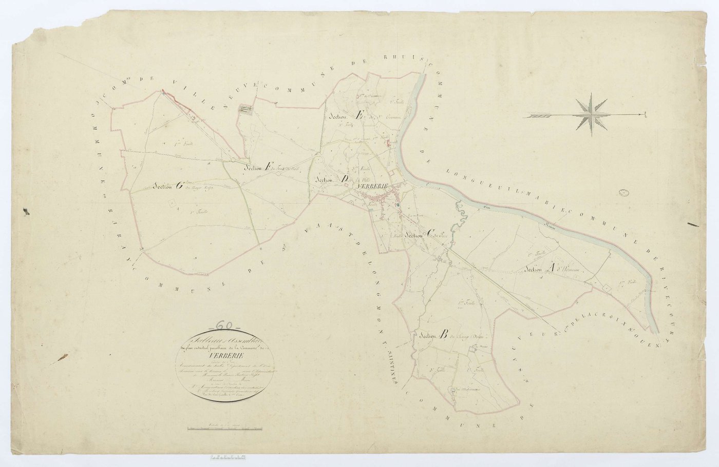 Verberie - Cadastre napoléonien, tableau d'assemblage