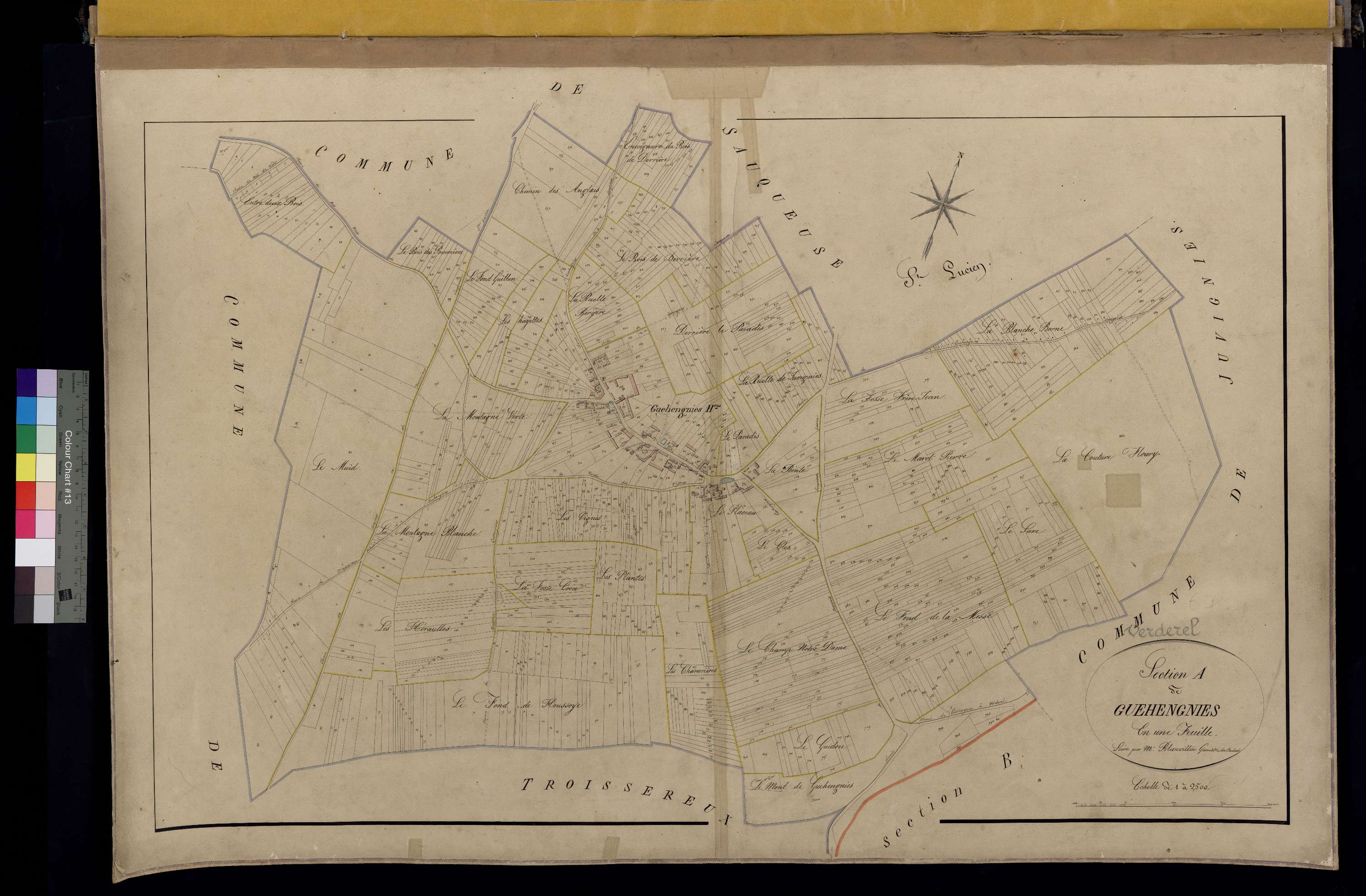 Verderel-lès-Sauqueuse - Cadastre napoléonien, section A
