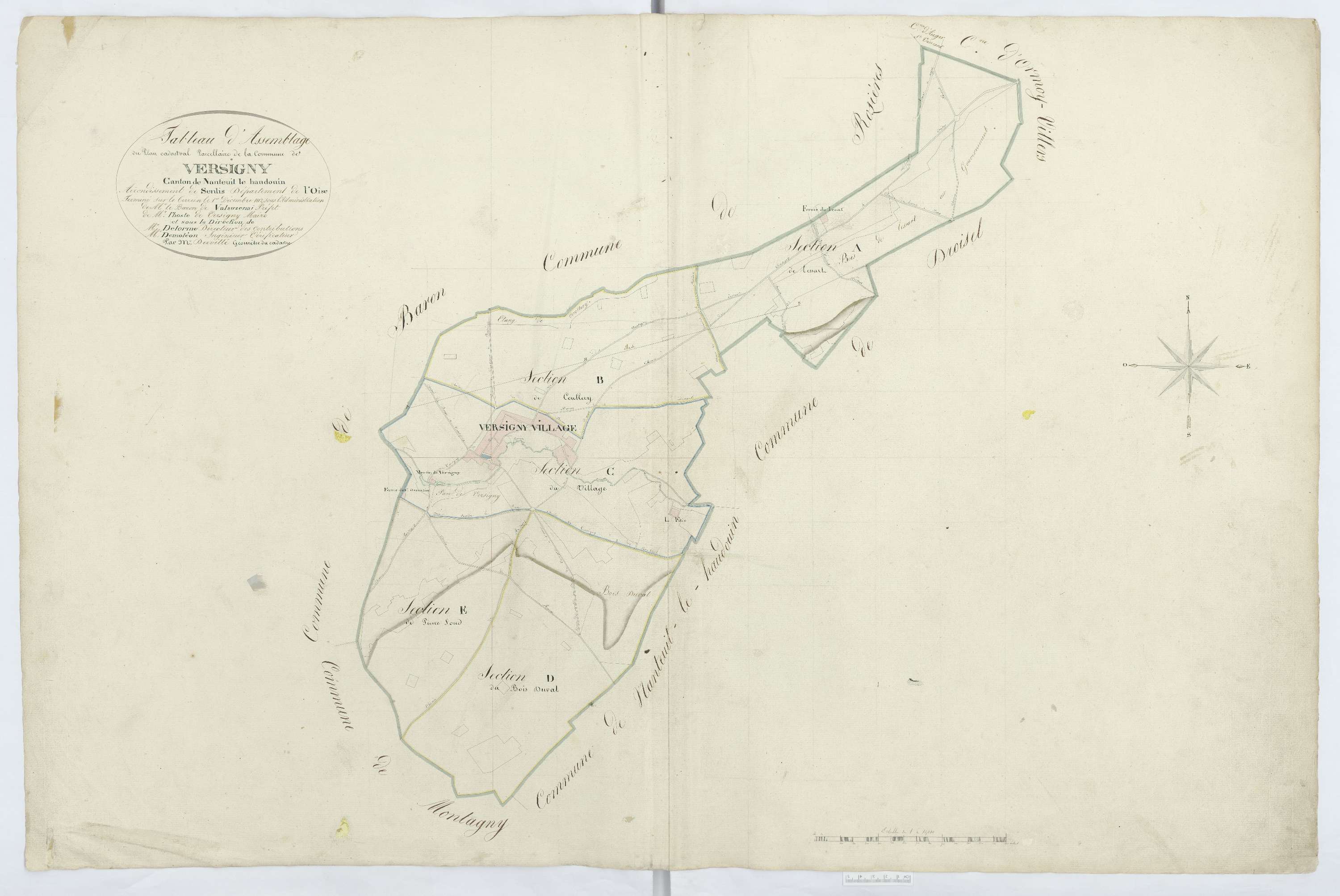 Versigny - Cadastre napoléonien, tableau d'assemblage