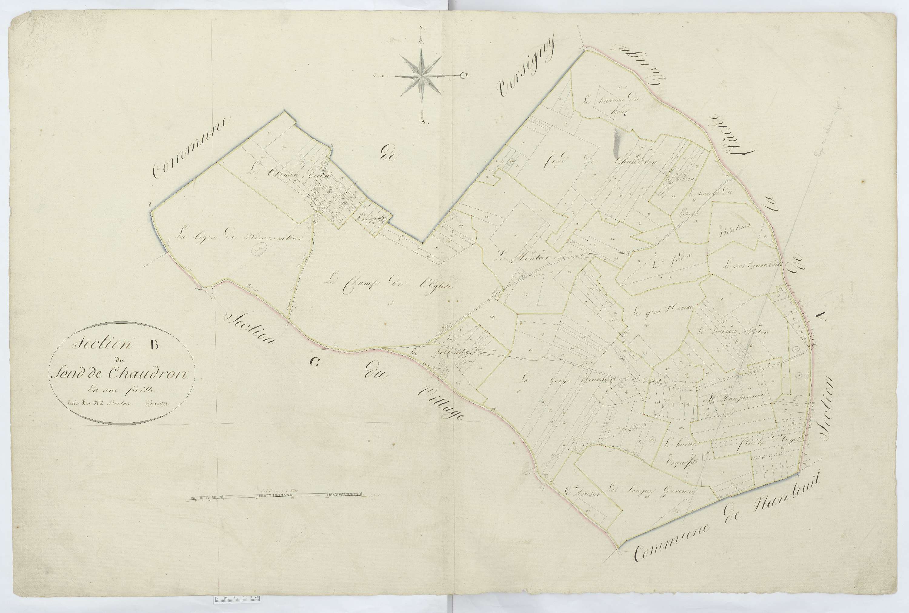 Versigny - Cadastre napoléonien, section B de Droiselles