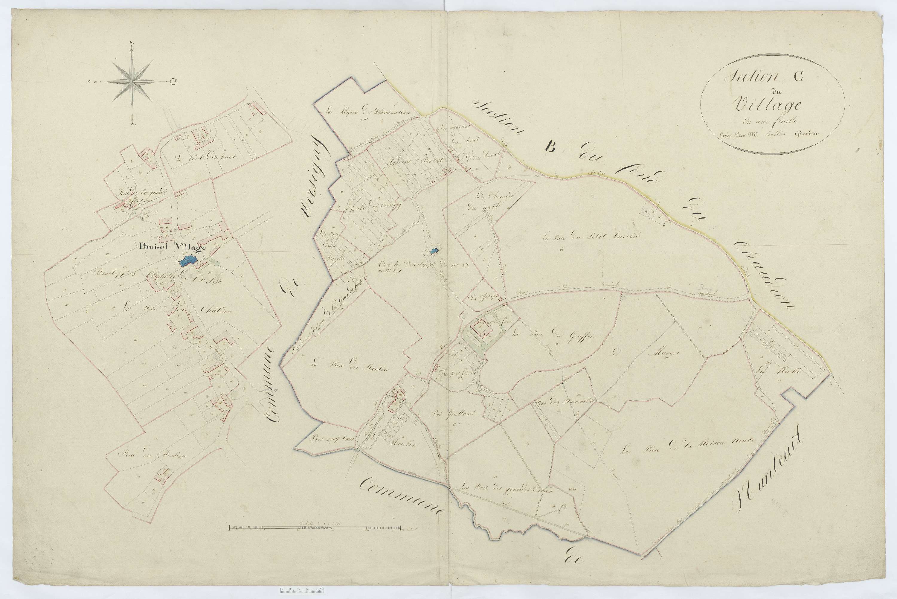 Versigny - Cadastre napoléonien, section C de Droiselles