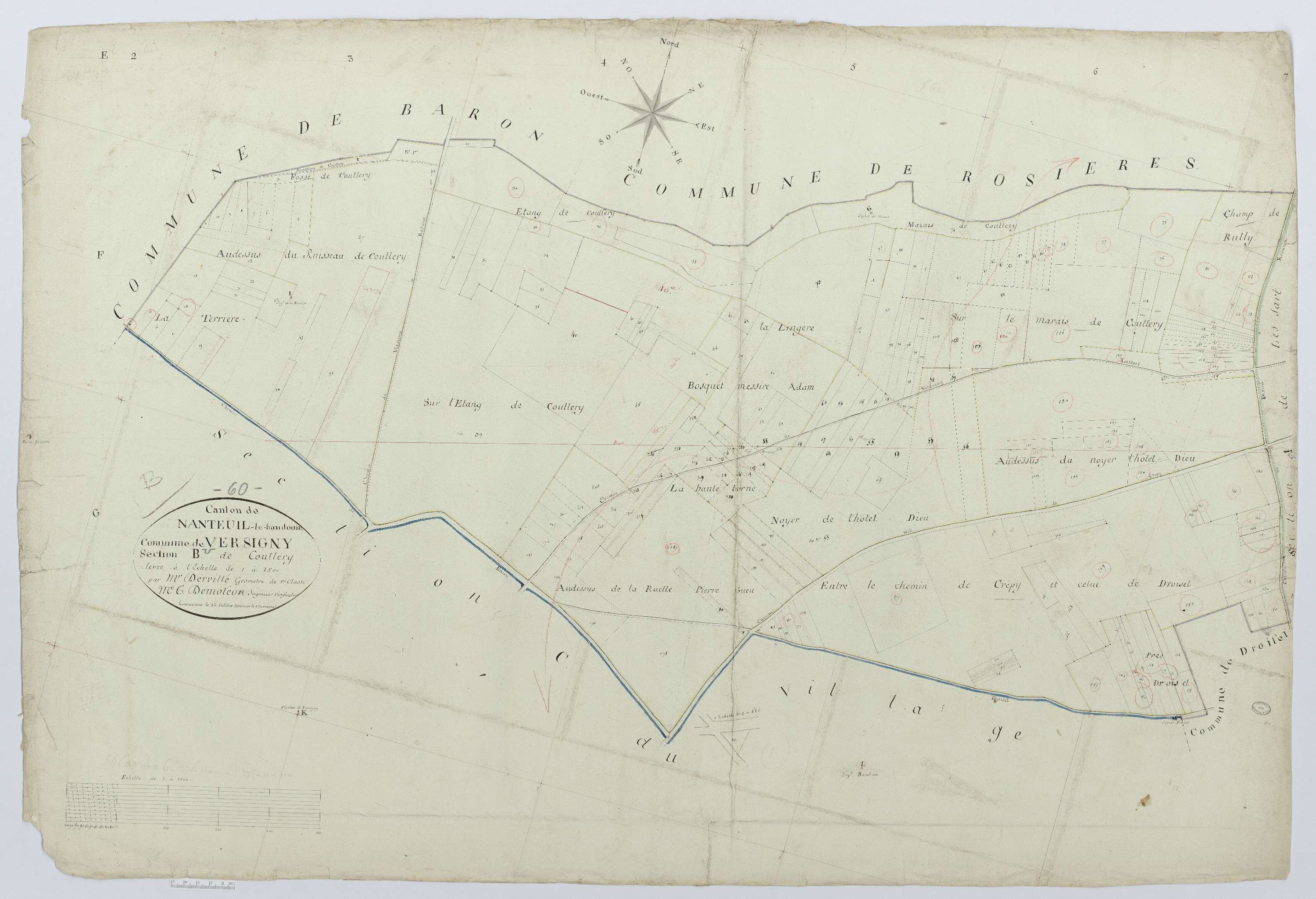 Versigny - Cadastre napoléonien, section B, feuille unique