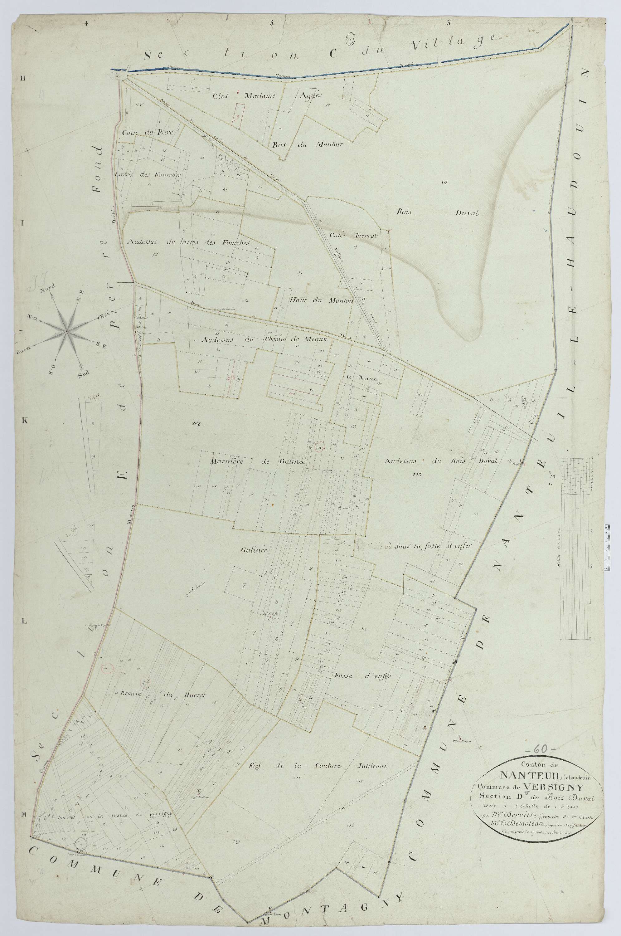 Versigny - Cadastre napoléonien, section D, feuille unique