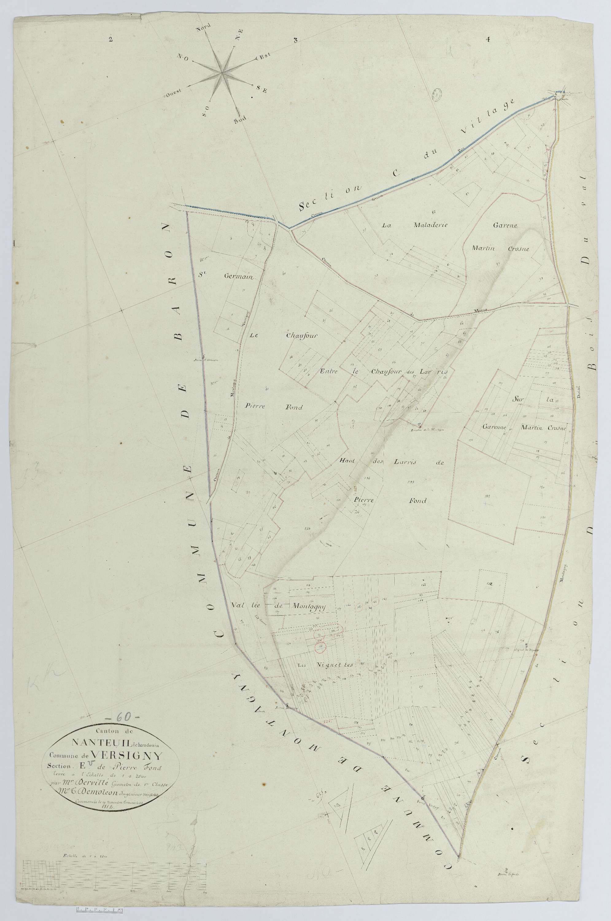 Versigny - Cadastre napoléonien, section E, feuille unique