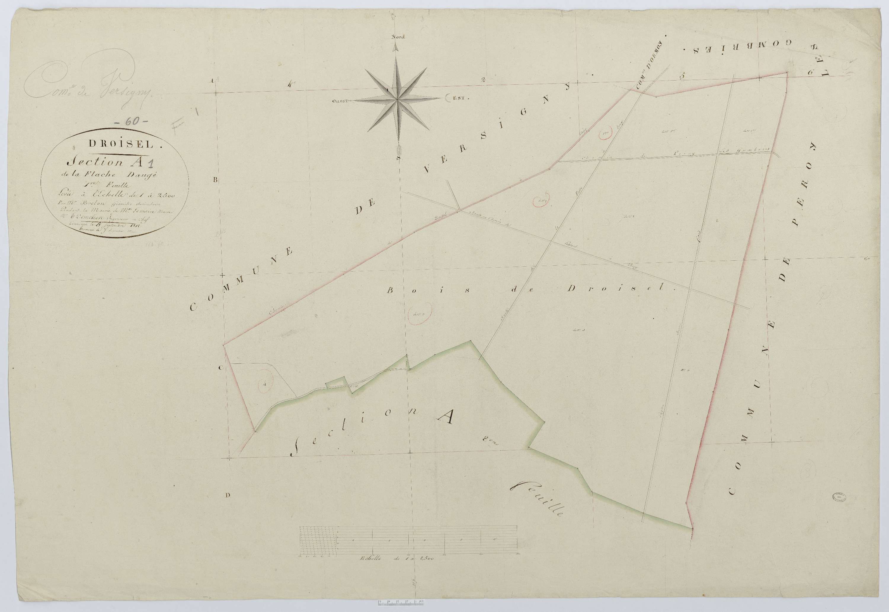 Versigny - Cadastre napoléonien, section A1 hameau de Droiselles