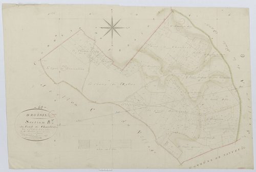 Versigny - Cadastre napoléonien, section B hameau de Droiselles , feuille unique