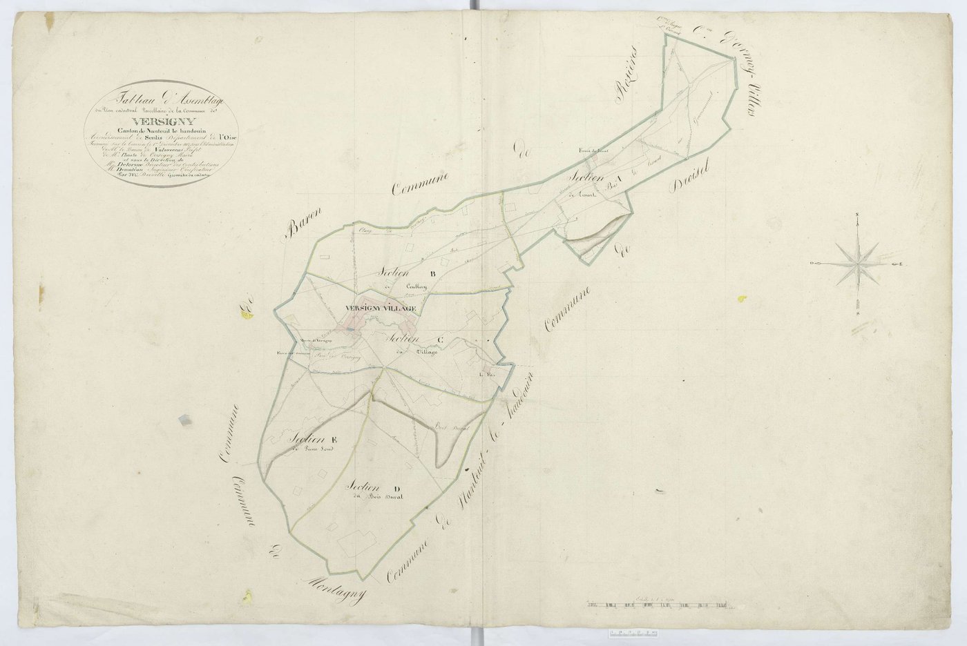 Versigny - Cadastre napoléonien, tableau d'assemblage