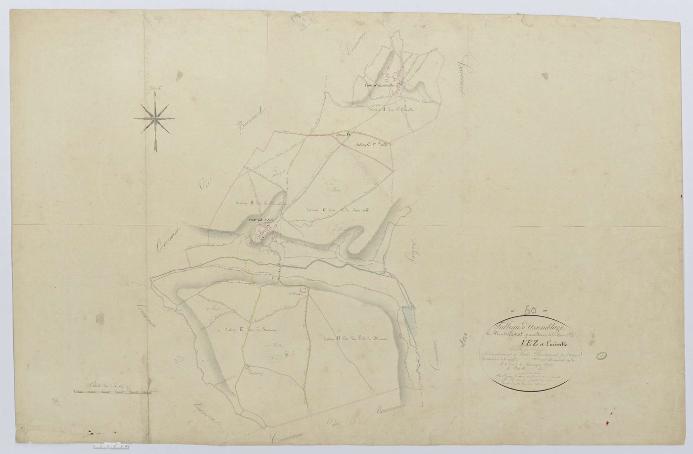 Vez - Cadastre napoléonien, tableau d'assemblage