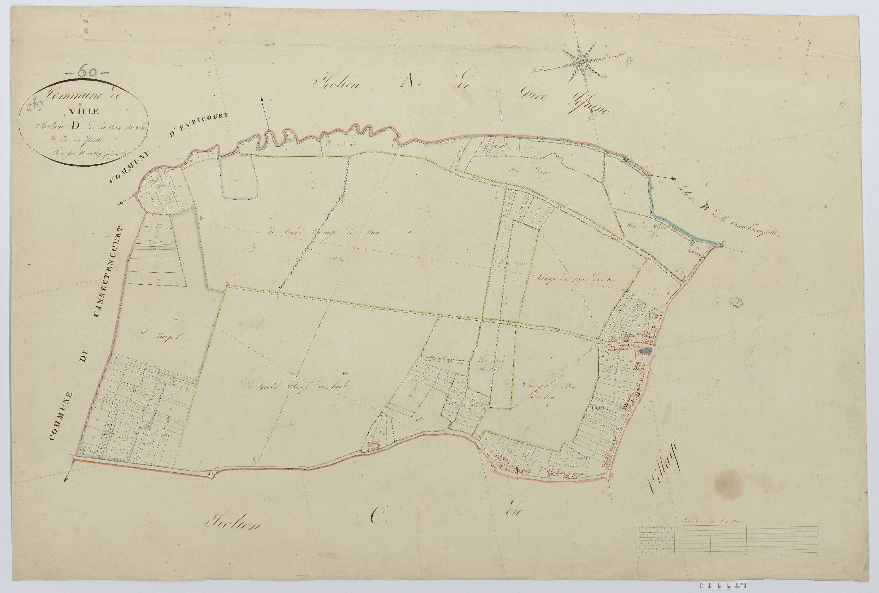 Ville - Cadastre napoléonien, section D, feuille unique