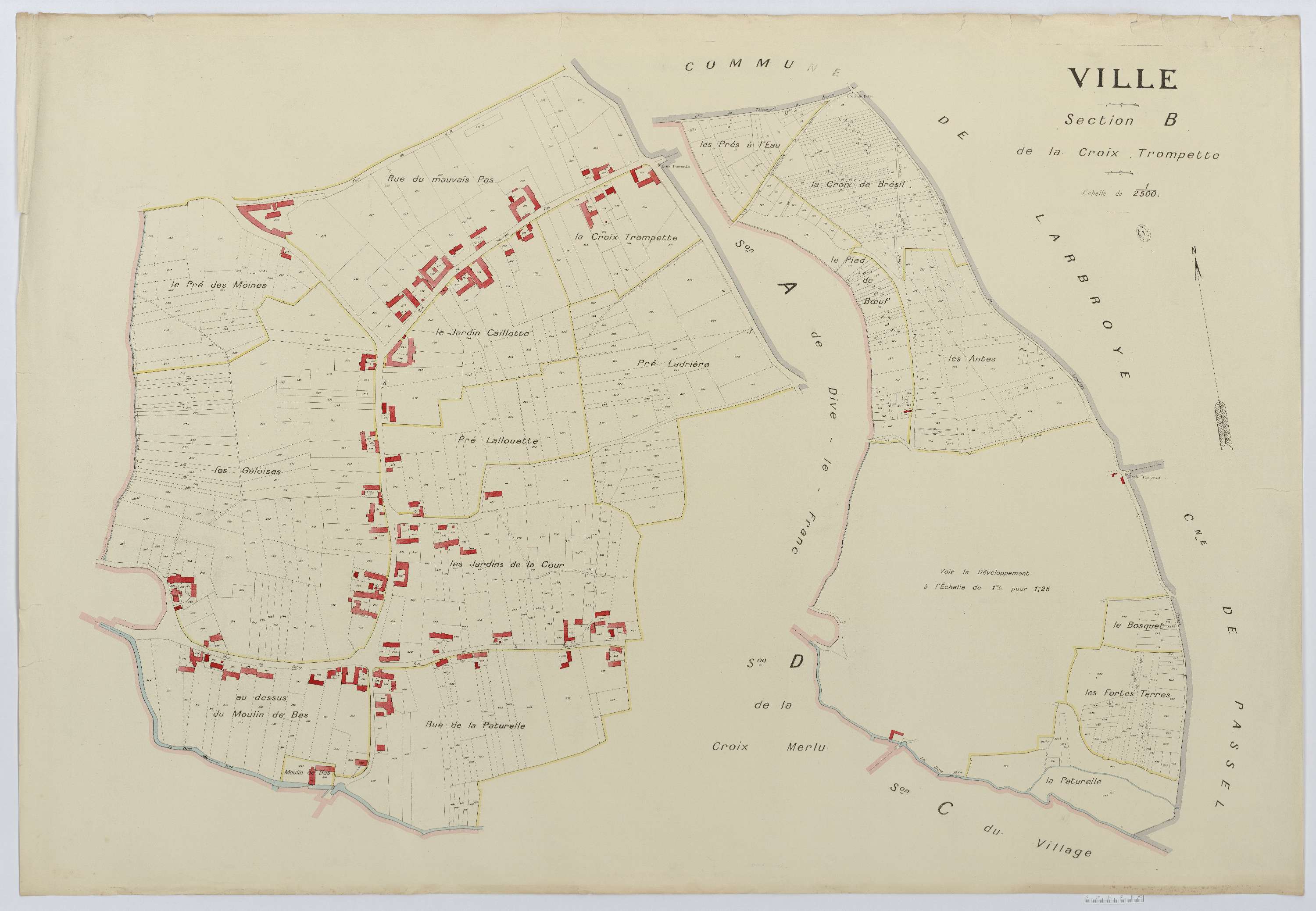 Ville - Cadastre napoléonien (copie), section B, feuille unique