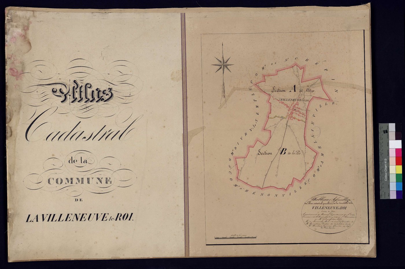 Villeneuve-les-Sablons - Cadastre napoléonien, tableau d'assemblage