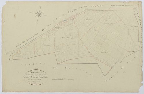 Villeneuve-sur-Verberie - Cadastre napoléonien, section B, feuille unique
