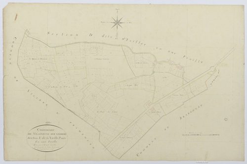 Villeneuve-sur-Verberie - Cadastre napoléonien, section E, feuille unique