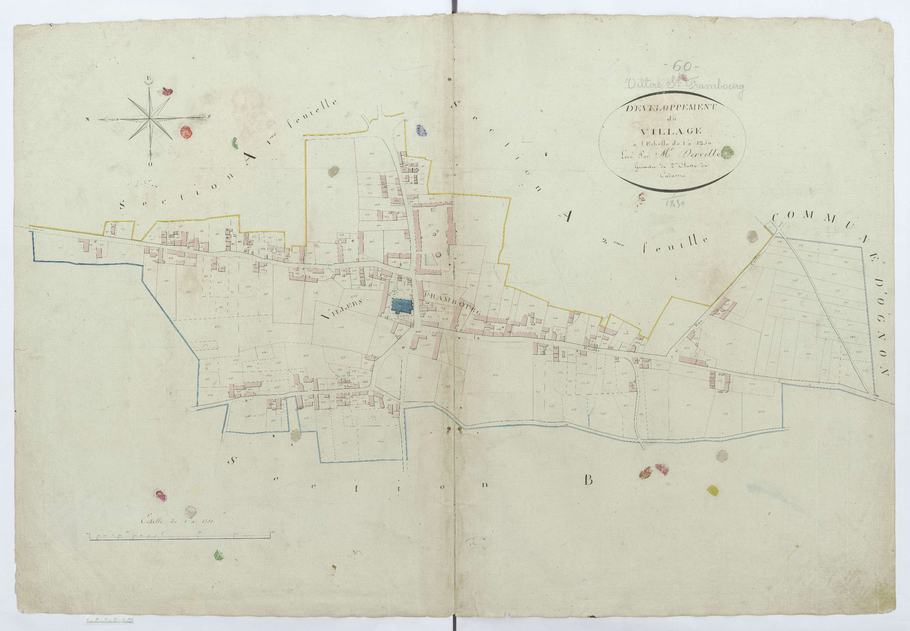 Villers-Saint-Frambourg - Cadastre napoléonien, développement du village