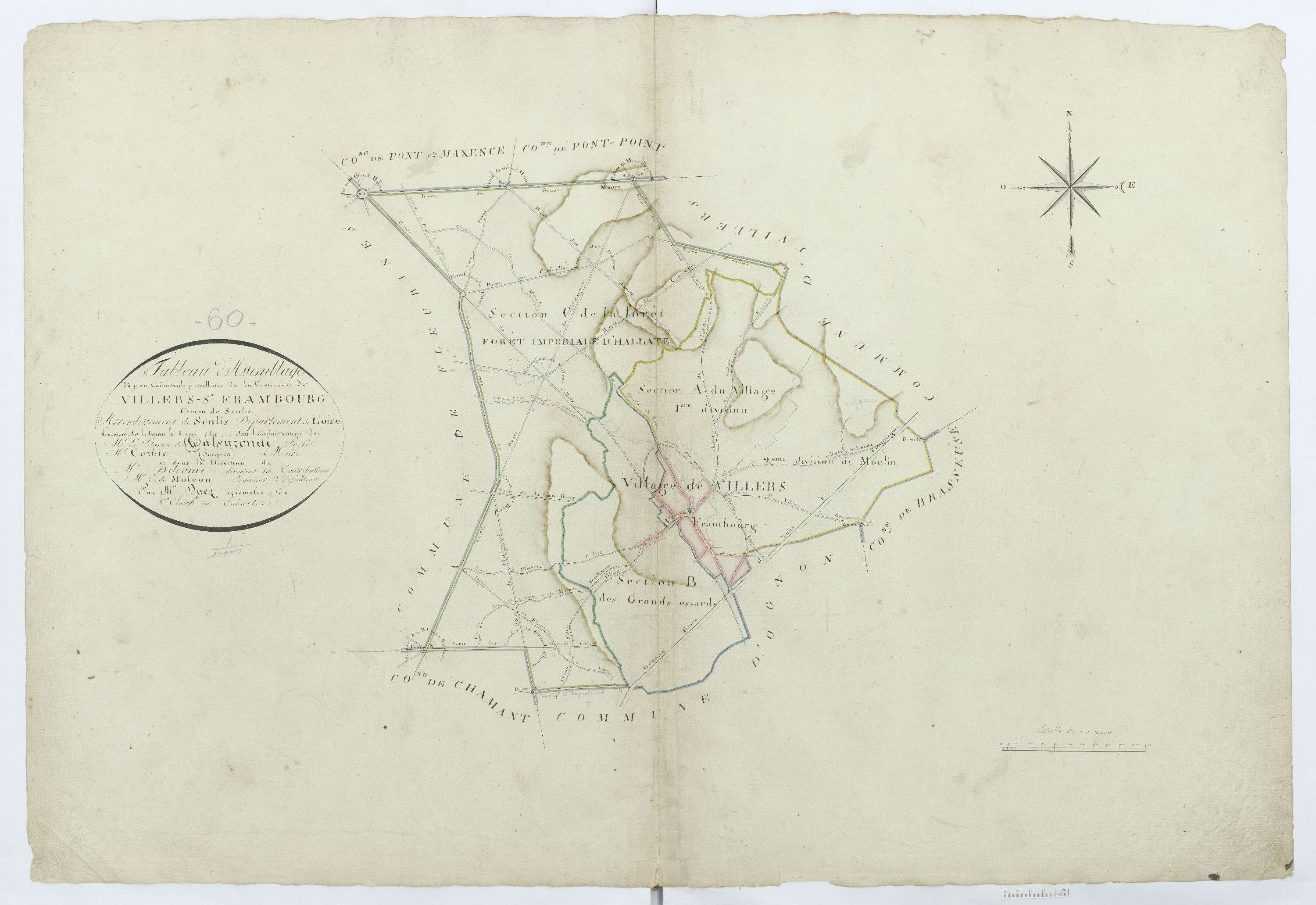 Villers-Saint-Frambourg - Cadastre napoléonien, tableau d'assemblage