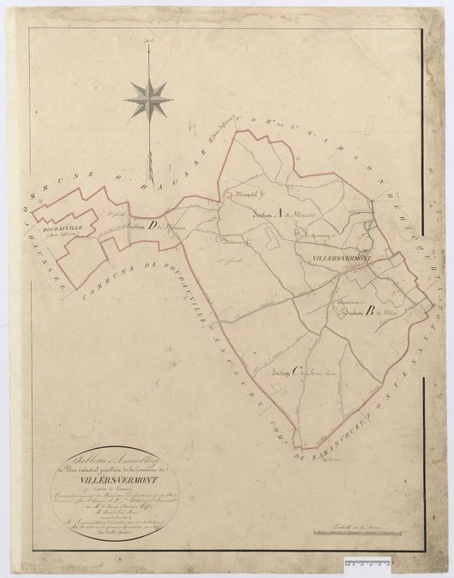 Villers-Vermont - Cadastre napoléonien, tableau d'assemblage