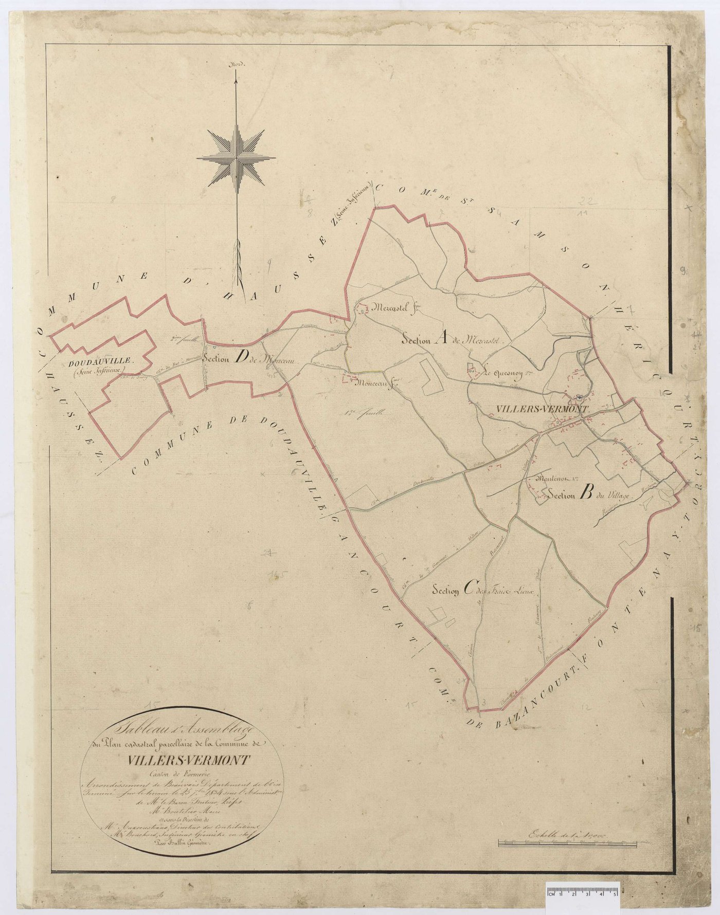 Villers-Vermont - Cadastre napoléonien, tableau d'assemblage