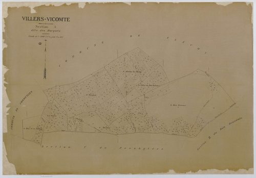 Villers-Vicomte - Cadastre napoléonien (copie), section A, feuille unique, copie calque