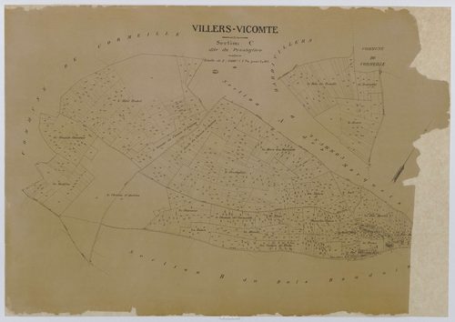 Villers-Vicomte - Cadastre napoléonien (copie), section C, feuille unique, copie calque