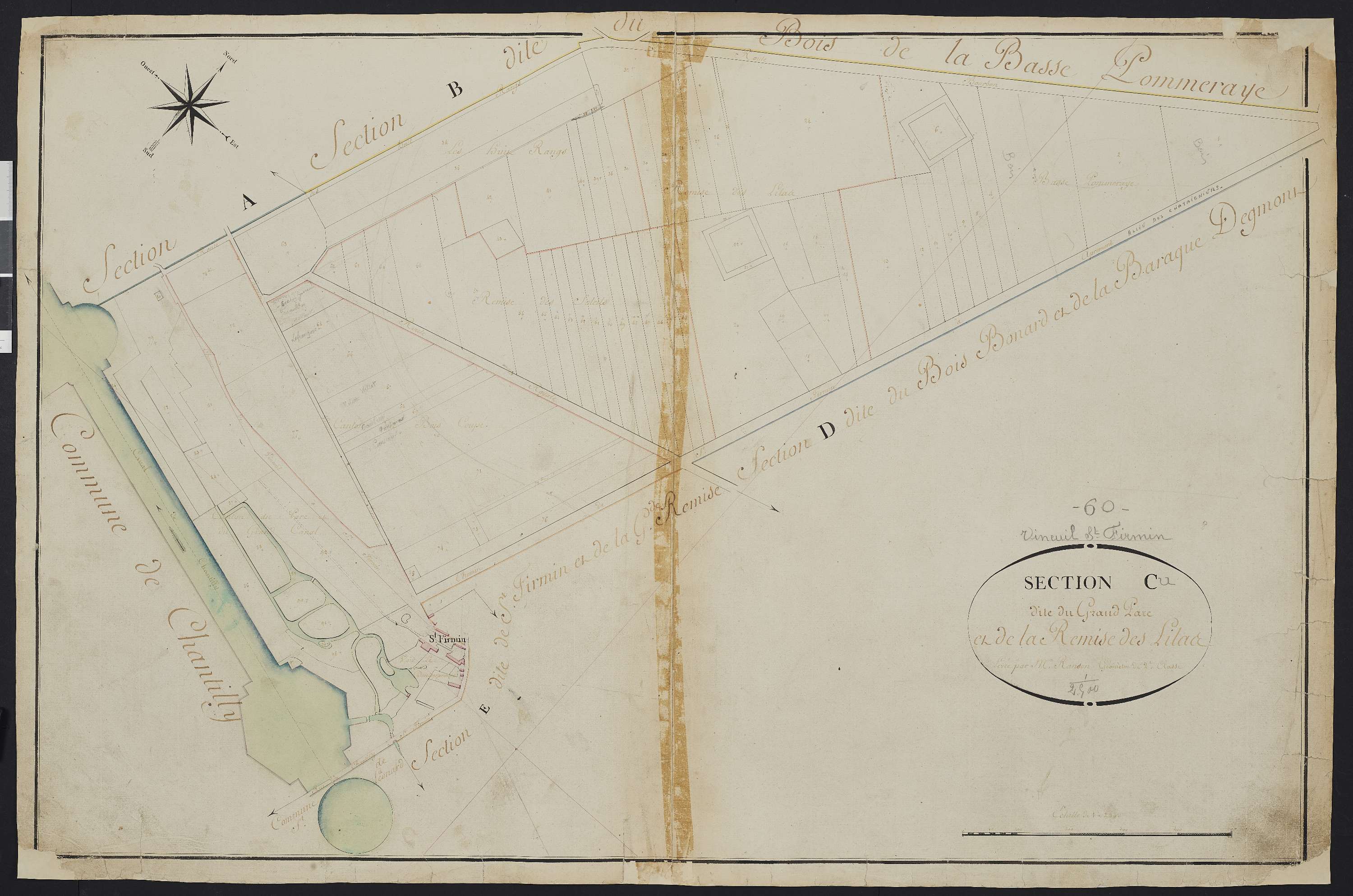 Vineuil-Saint-Firmin - Cadastre napoléonien, section C, feuille unique