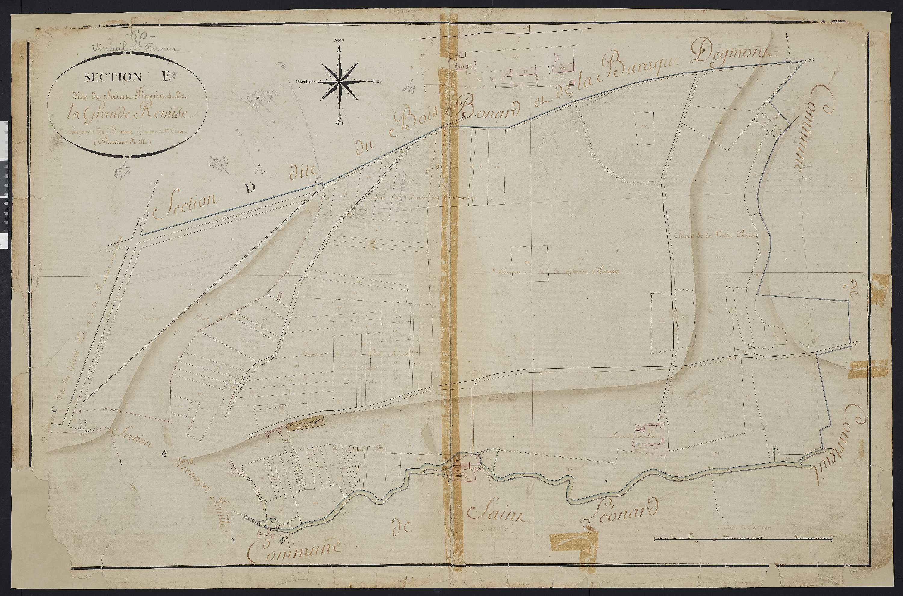 Vineuil-Saint-Firmin - Cadastre napoléonien, section E2