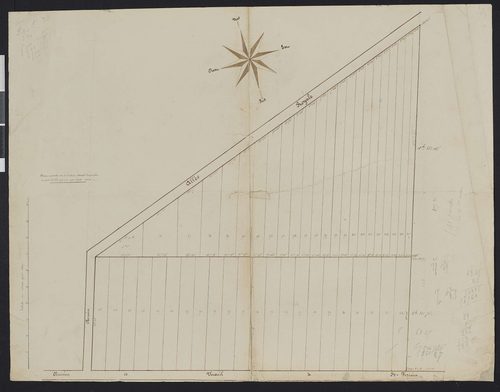 Vineuil-Saint-Firmin - Cadastre napoléonien, extrait de la section C entre l’allée royale et le chemin de Vineuil à Saint-Firmin, réalisé lors de la construction de la ligne de chemin de fer de Chantilly-Gouvieux à Senlis