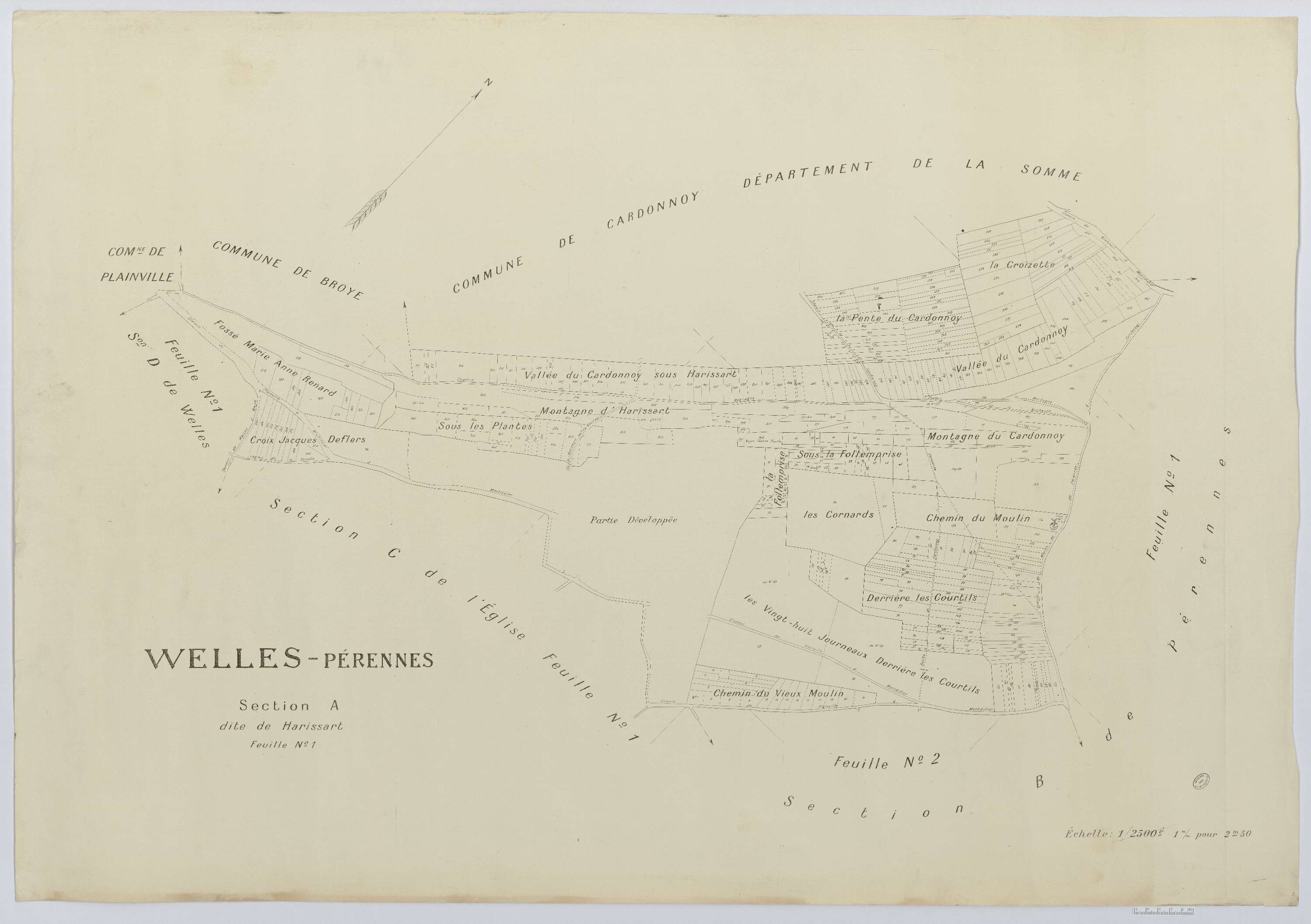 Welles-Pérennes - Cadastre napoléonien (copie), section A