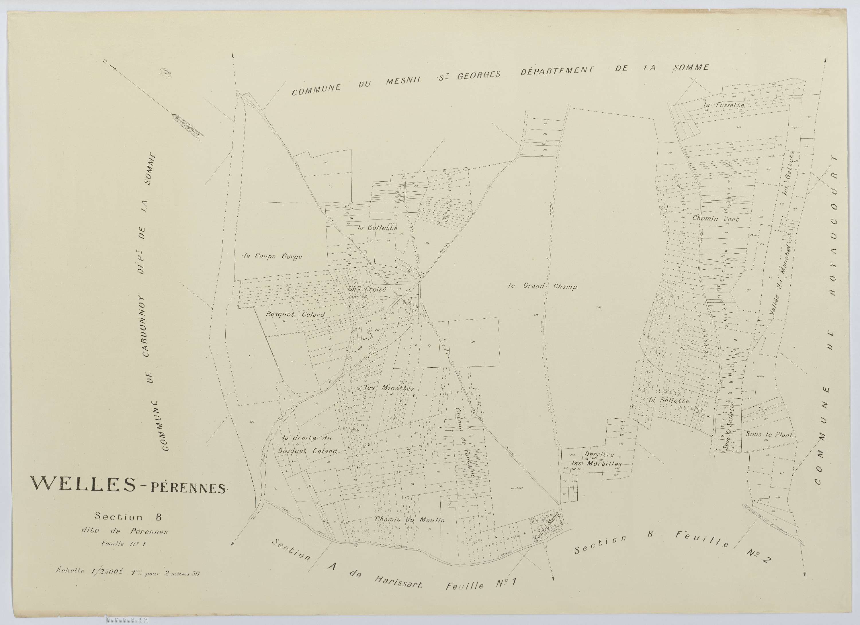 Welles-Pérennes - Cadastre napoléonien (copie), section B1
