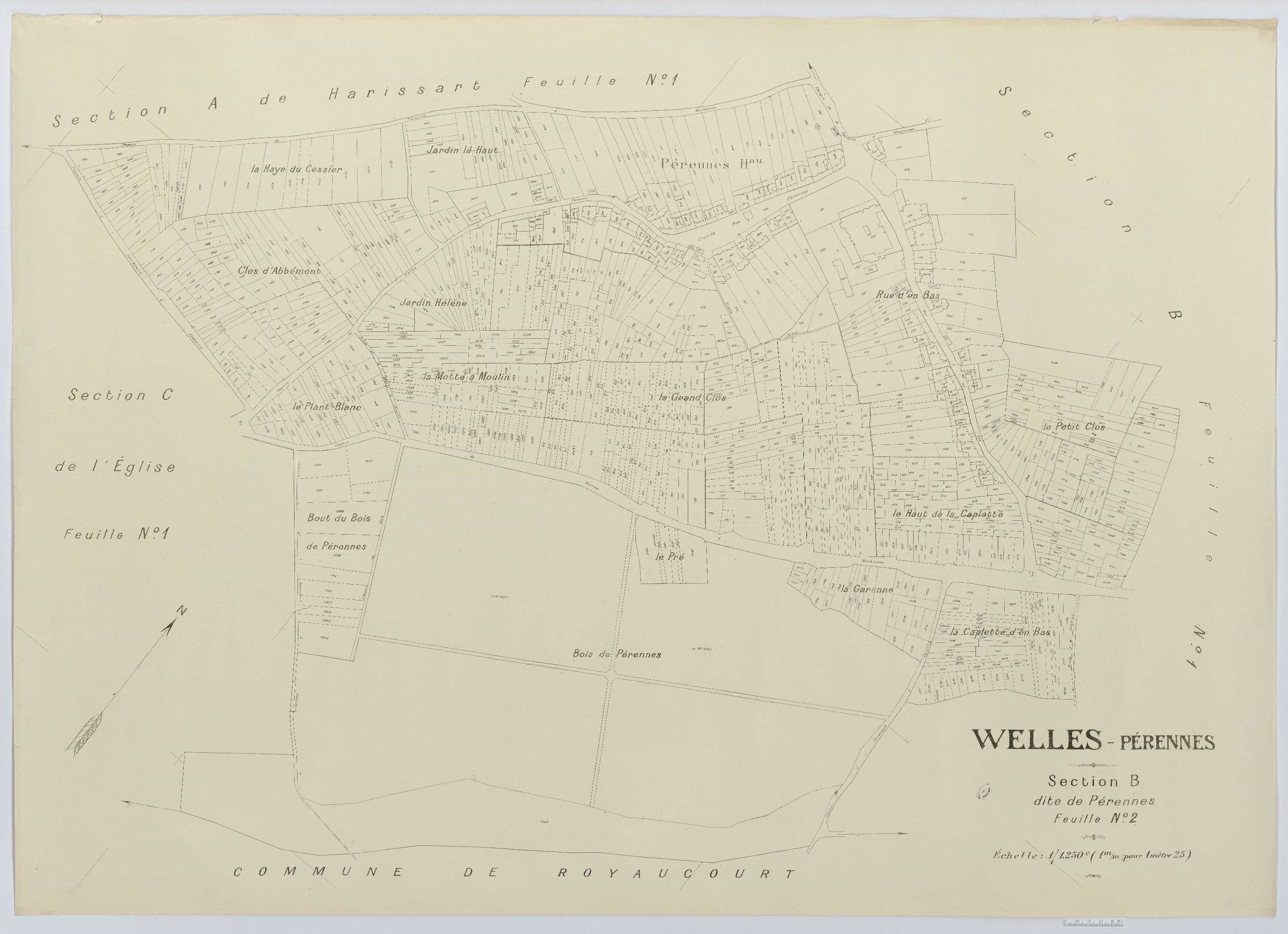 Welles-Pérennes - Cadastre napoléonien (copie), section B2