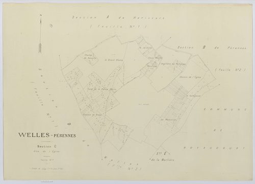 Welles-Pérennes - Cadastre napoléonien (copie), section C, feuille unique