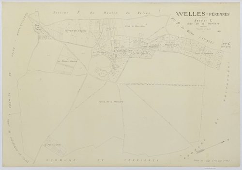 Welles-Pérennes - Cadastre napoléonien (copie), section E, feuille unique