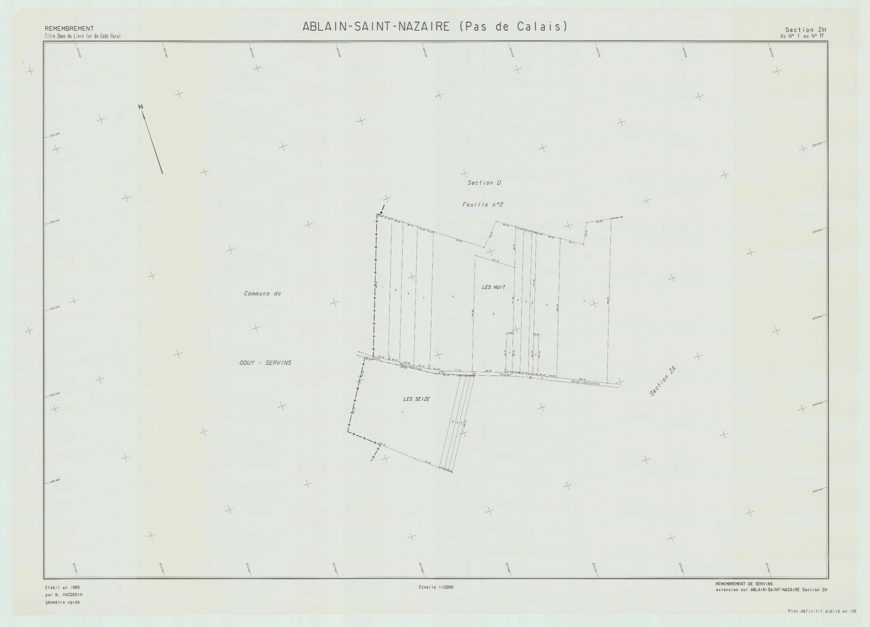 Ablain-Saint-Nazaire - Plan de remembrement : section ZH.