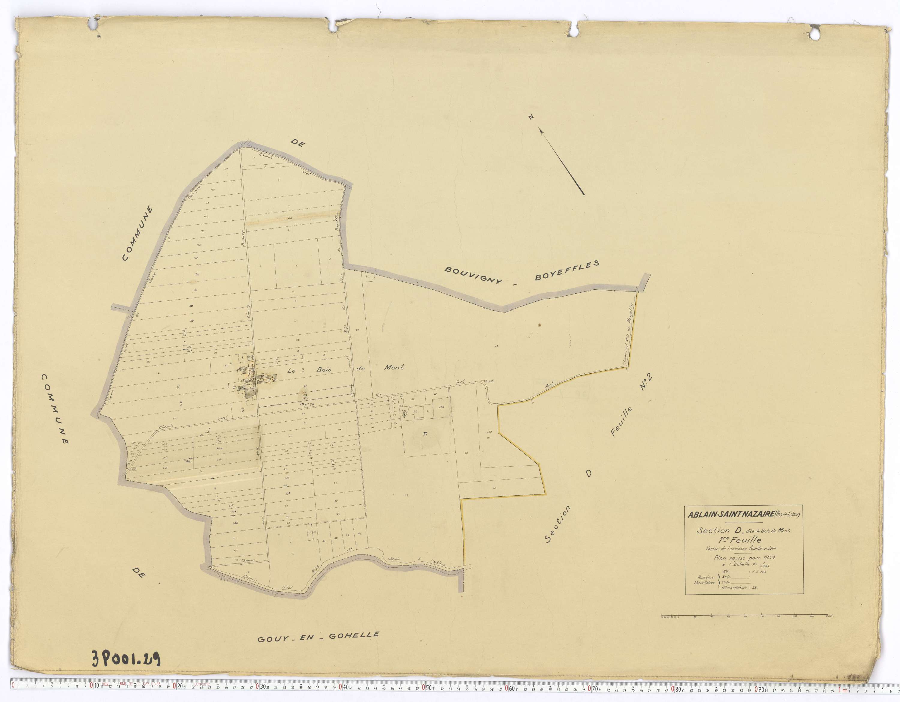 Ablain-Saint-Nazaire - Section D, feuille 1.