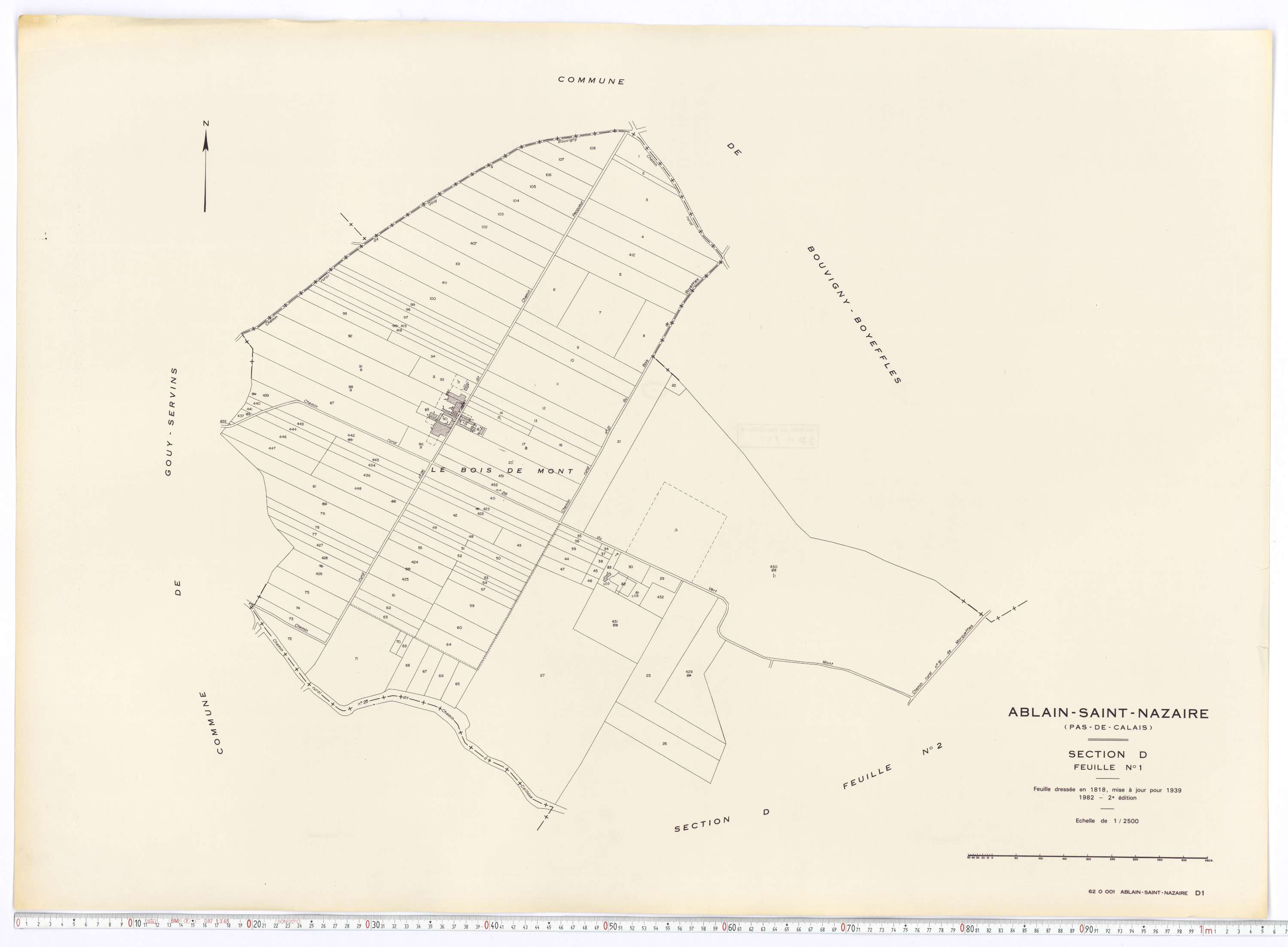 Ablain-Saint-Nazaire - Section D, feuille 1.