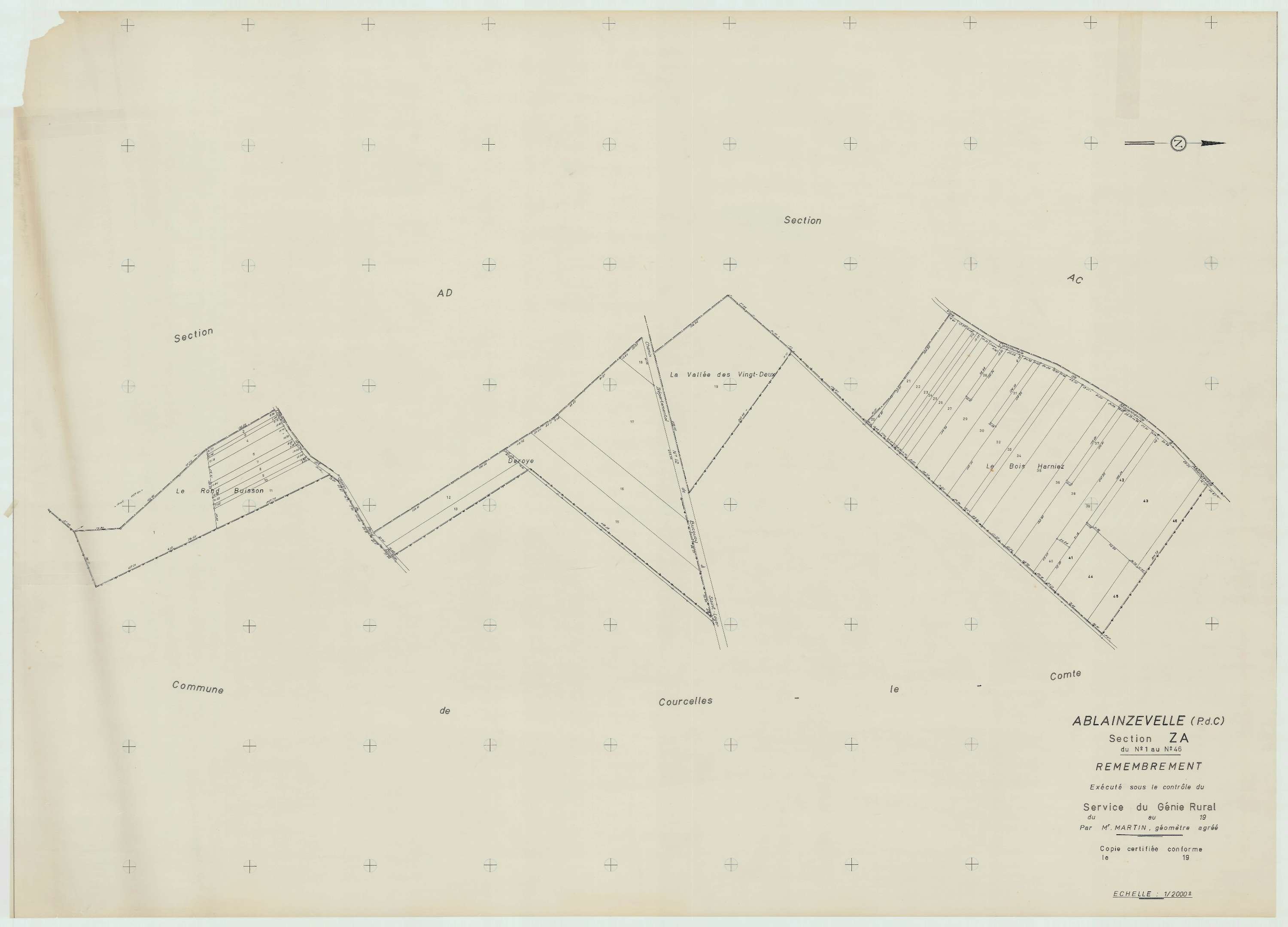 Ablainzevelle - Plan de remembrement : section ZA.