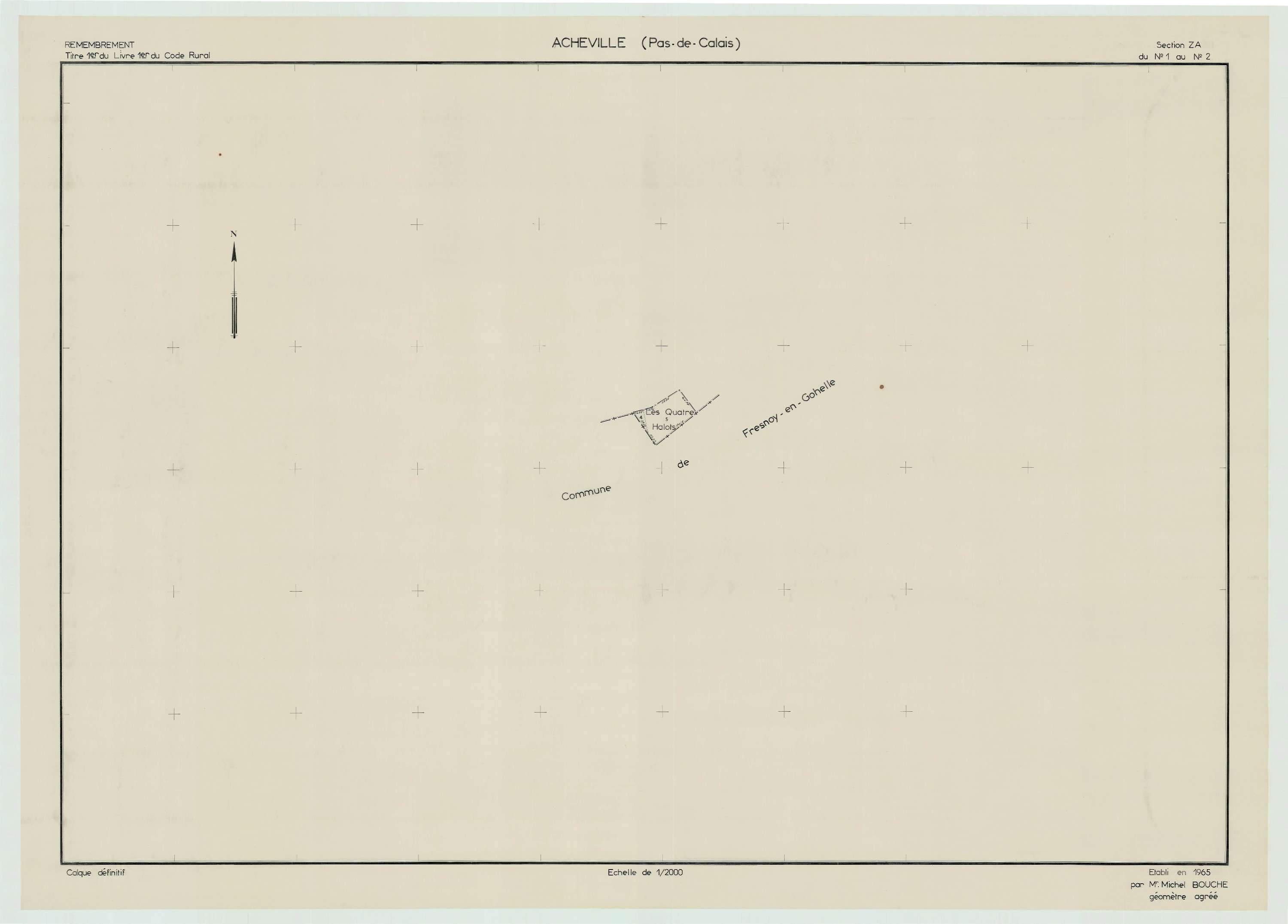 Acheville - Plan de remembrement : section ZA.