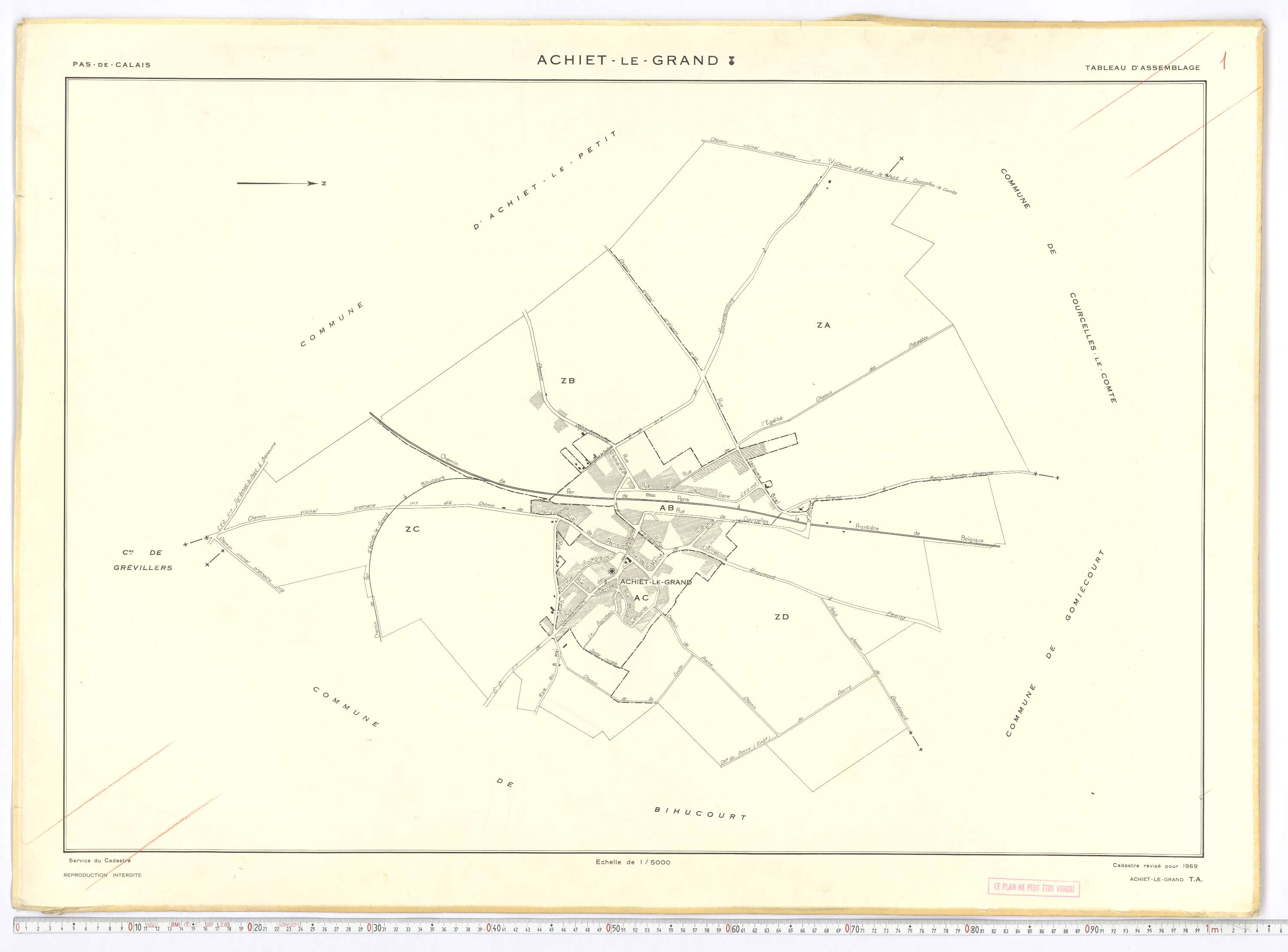 Achiet-le-Grand - Tableau d'assemblage.