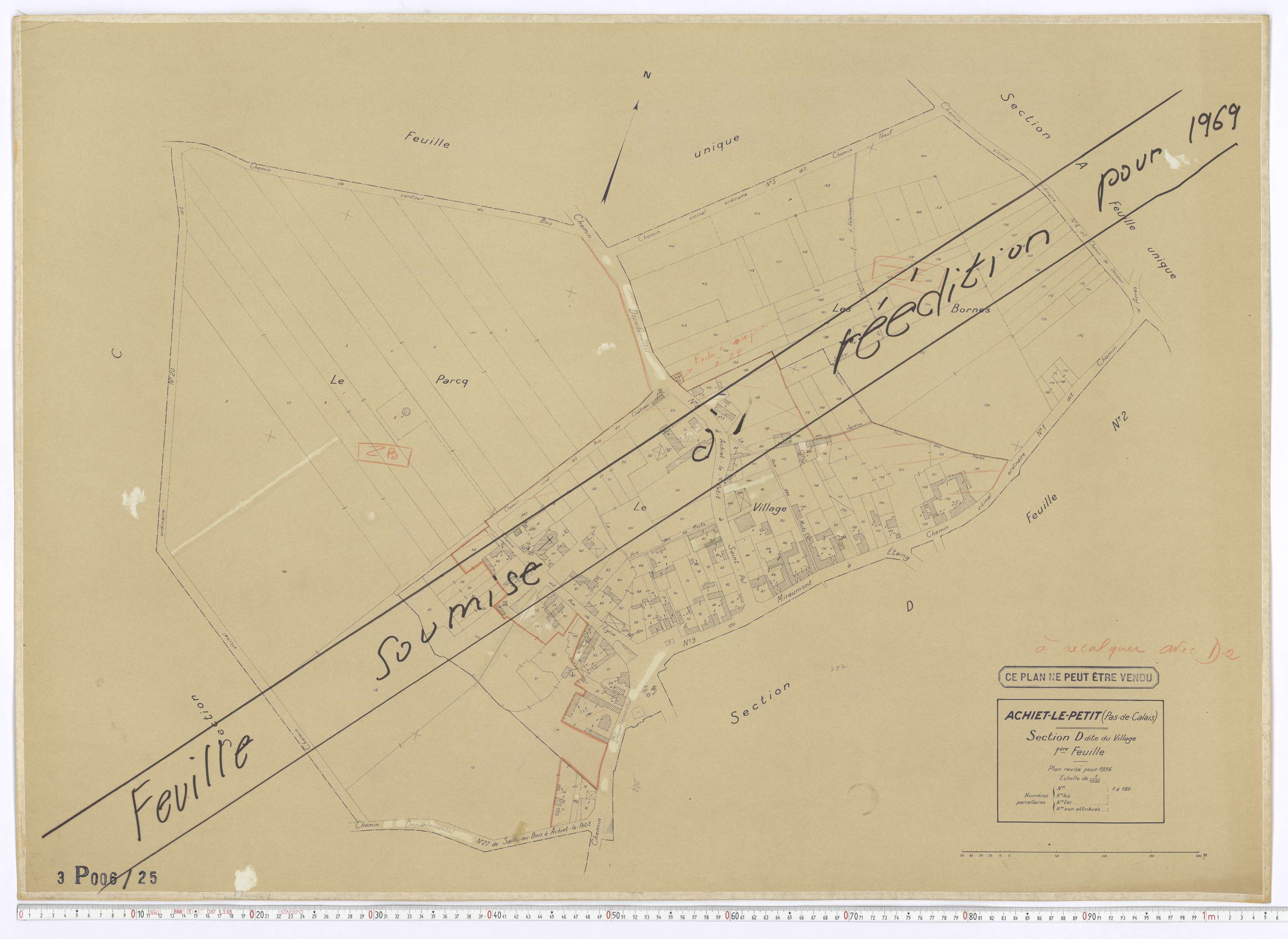 Achiet-le-Petit - Section D, feuille 1.