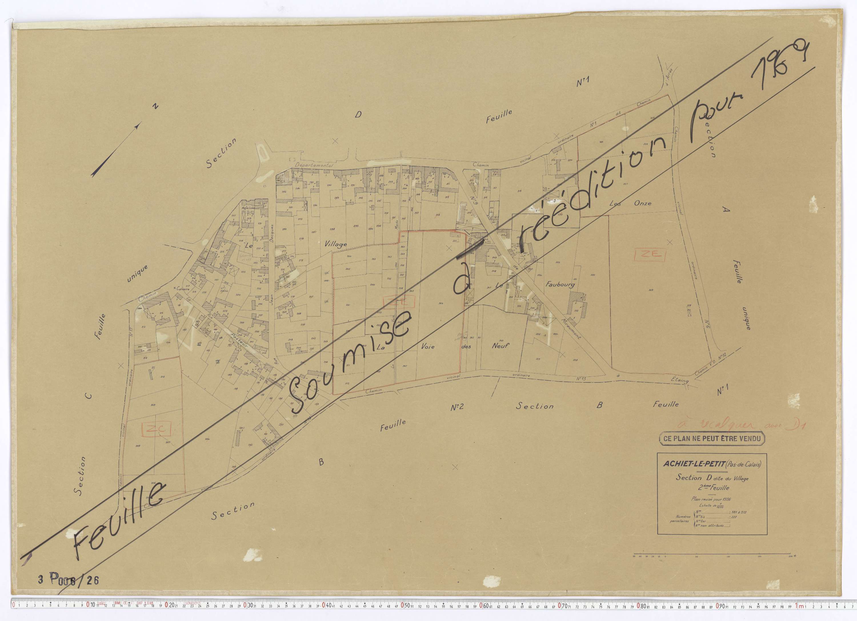 Achiet-le-Petit - Section D, feuille 2.
