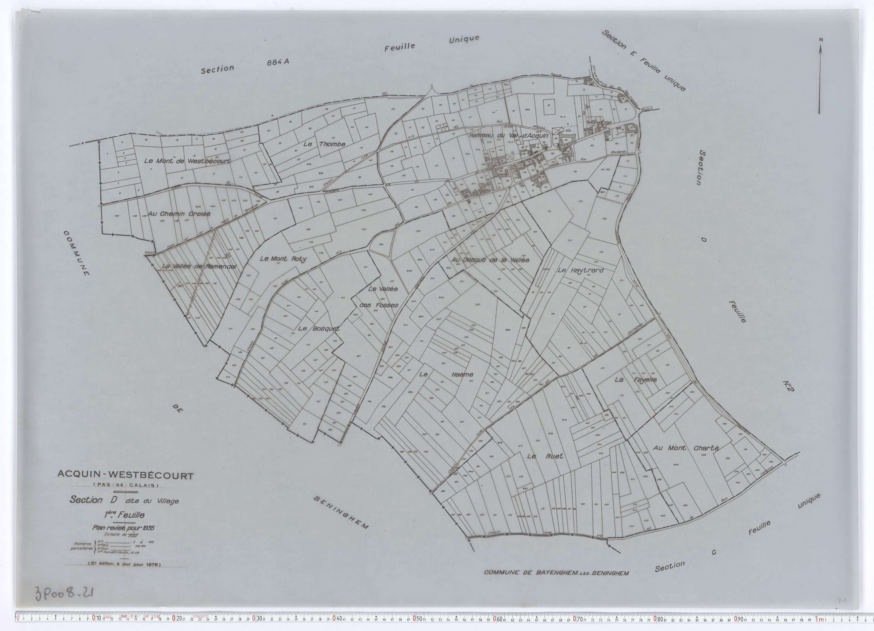 Acquin-Westbécourt - Section D, feuille 1.