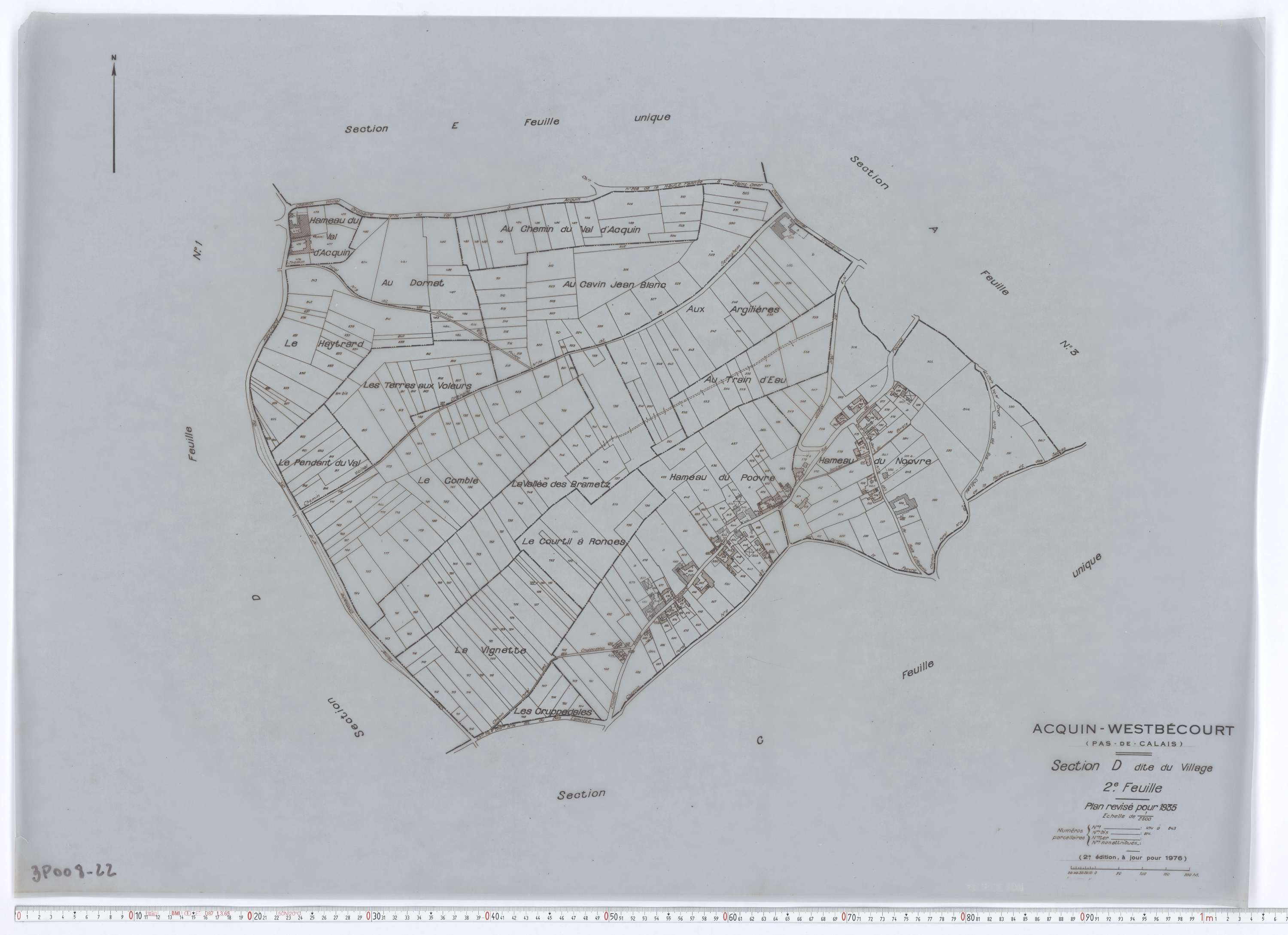 Acquin-Westbécourt - Section D, feuille 2.