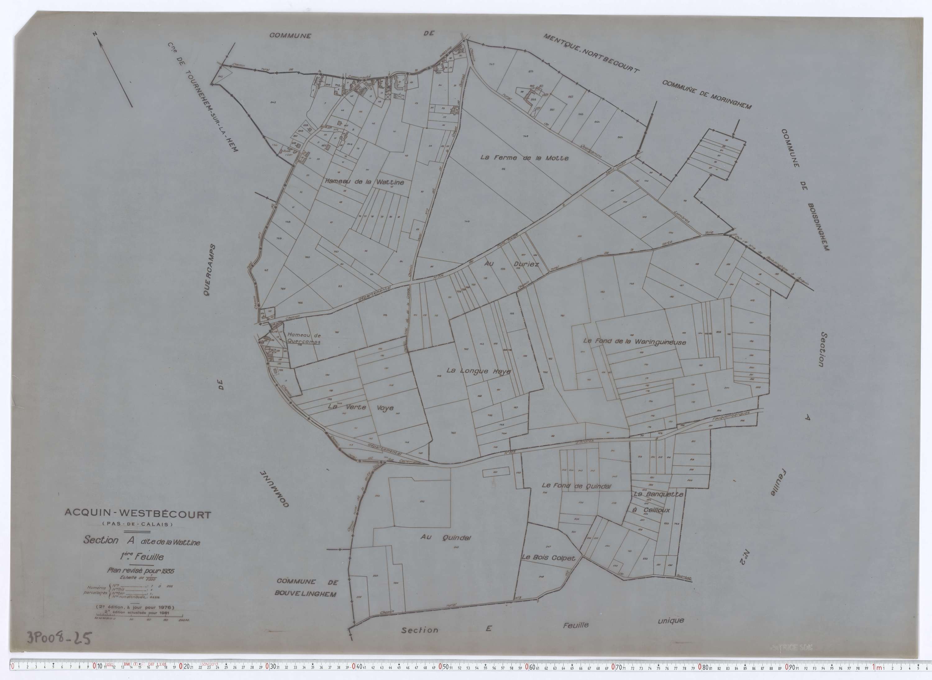 Acquin-Westbécourt - Section A, feuille 1.