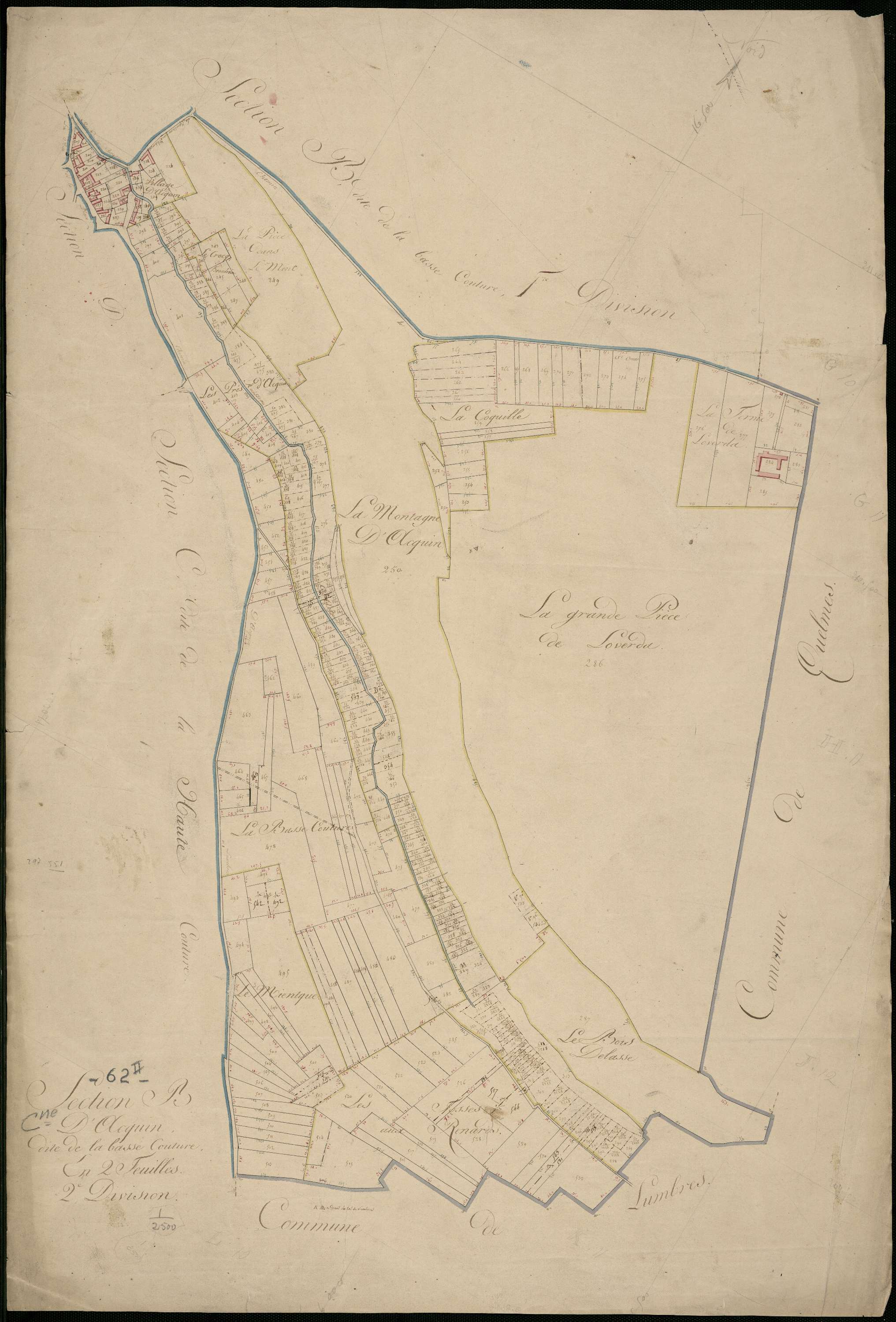 Acquin-Westbécourt - Section B, 2e feuille